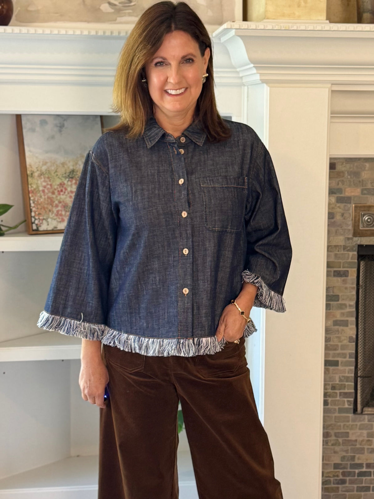 Fringe & Fabulous Denim Top