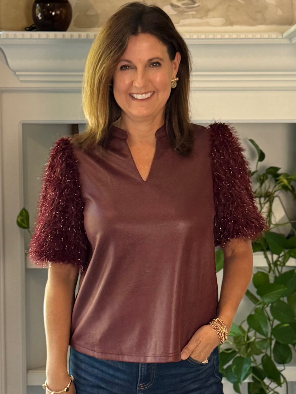 Steal the Scene Fringe Sleeve Top