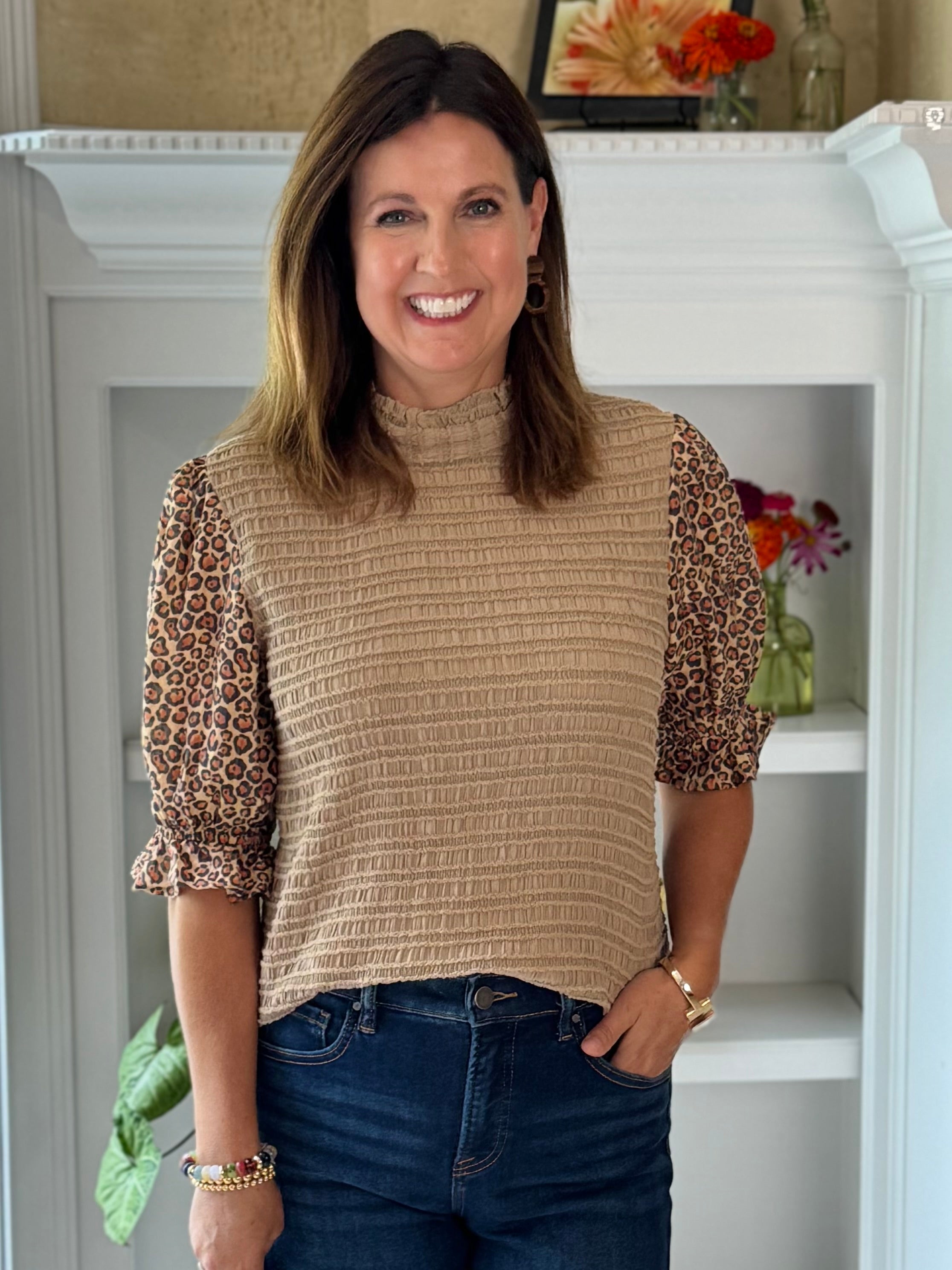 Leopard Luxe Tie-Back Top