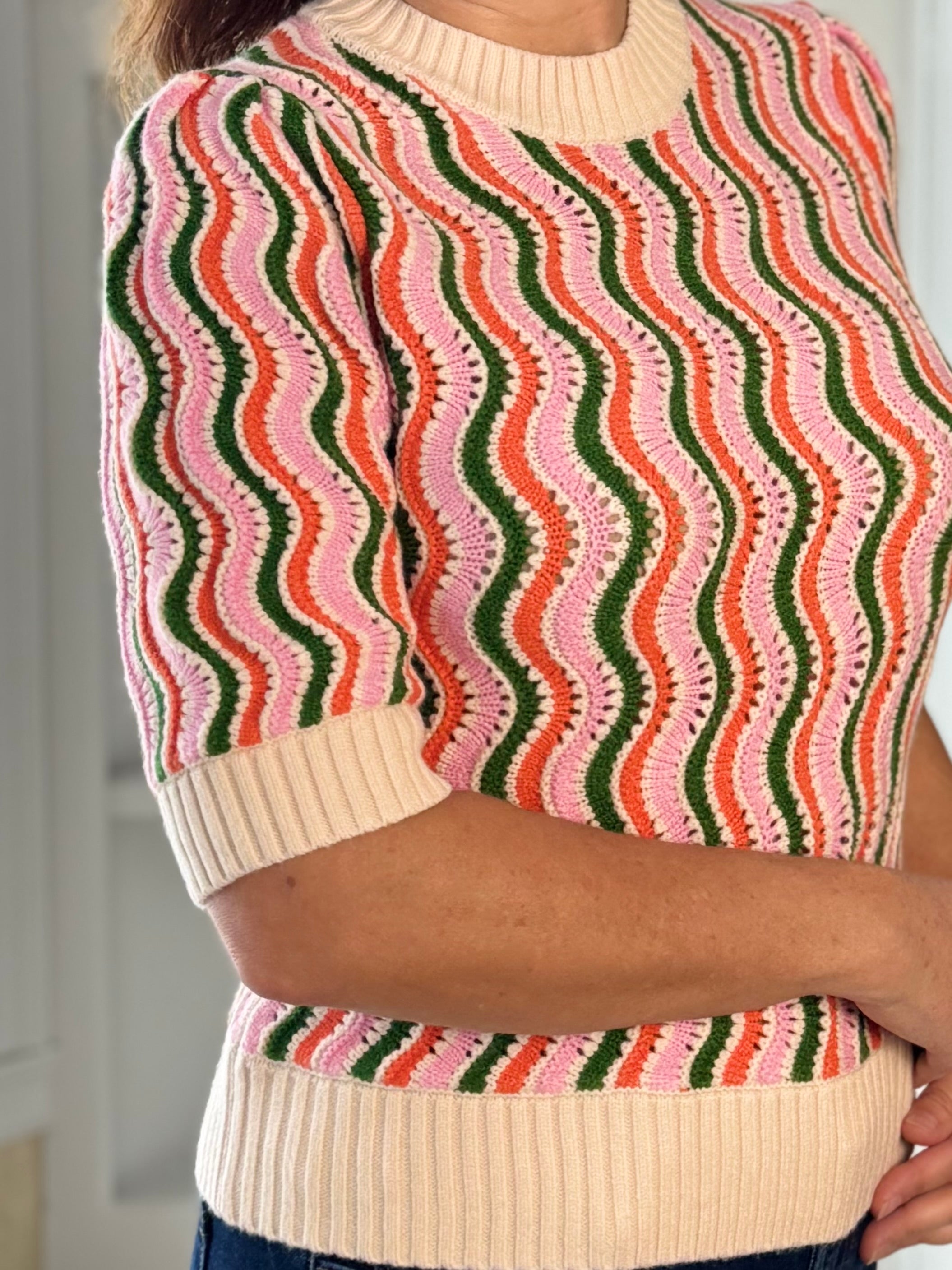 THML Candy Wave Knit Top