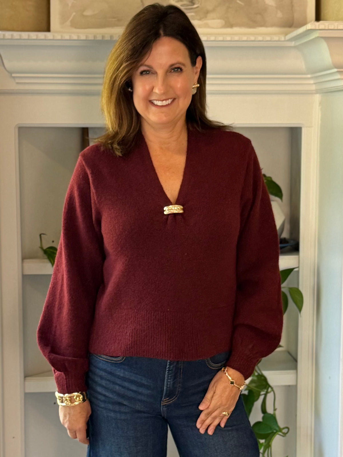 Simply Sophisticated Sweater – Burgundy