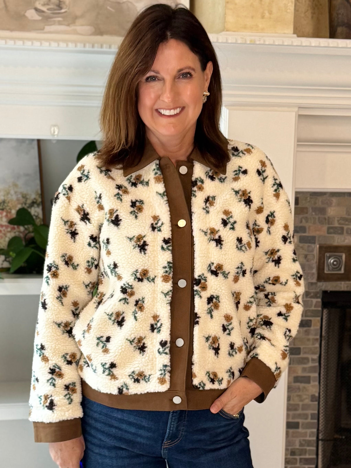 Cozy in Bloom Sherpa Jacket