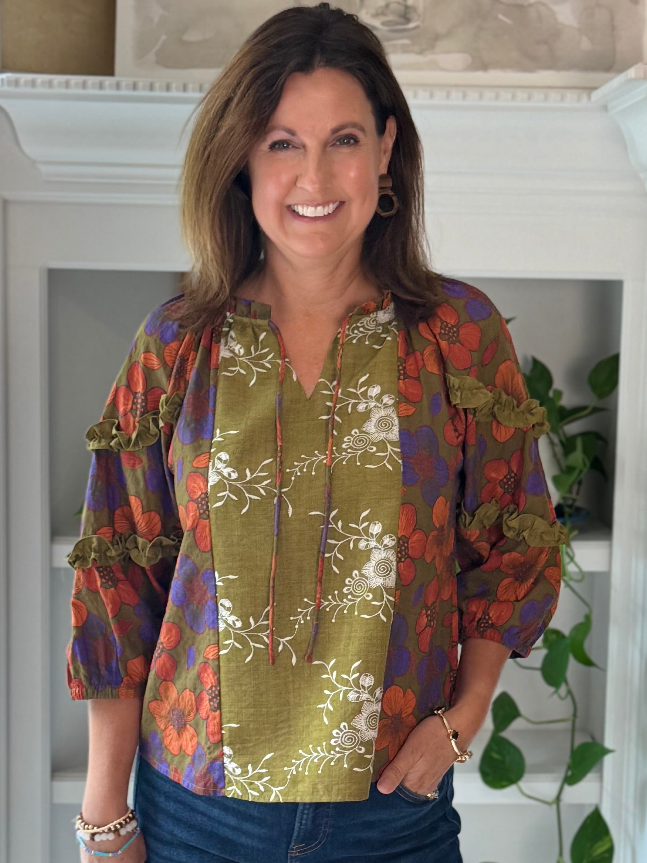 Autumn Collage Floral Top