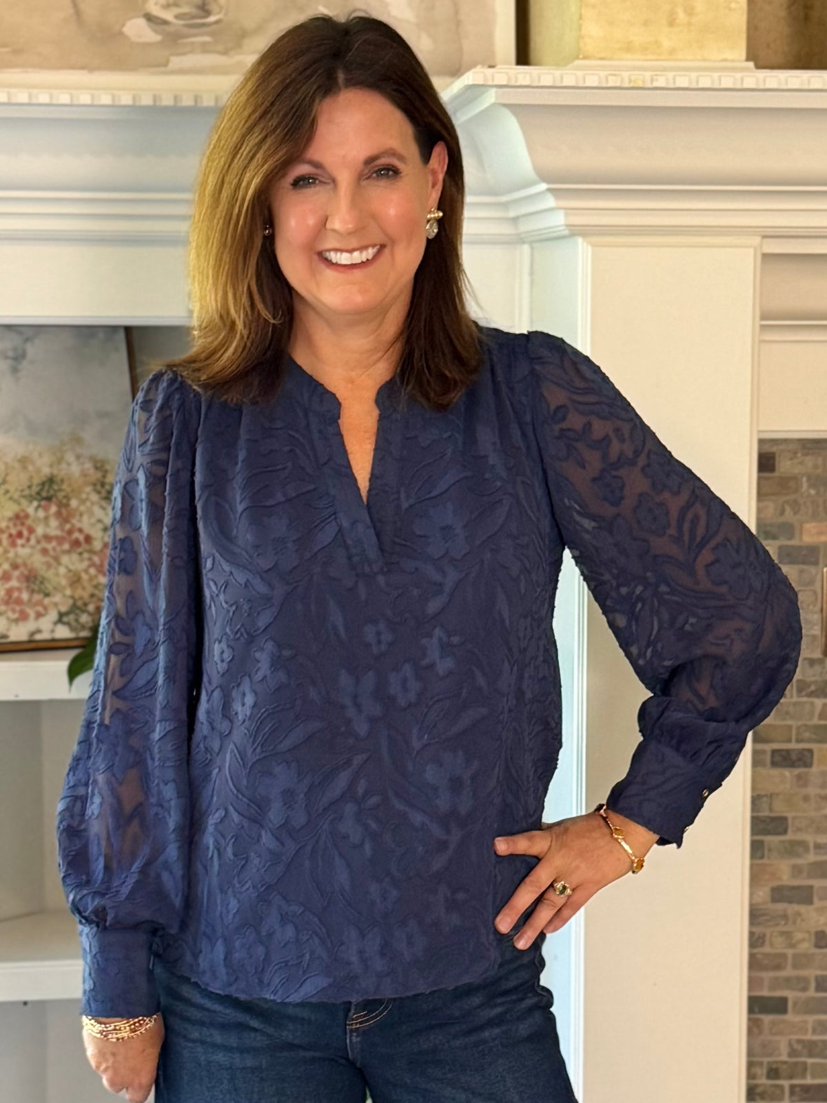 Current Air Just the Occasion Textured Blouse