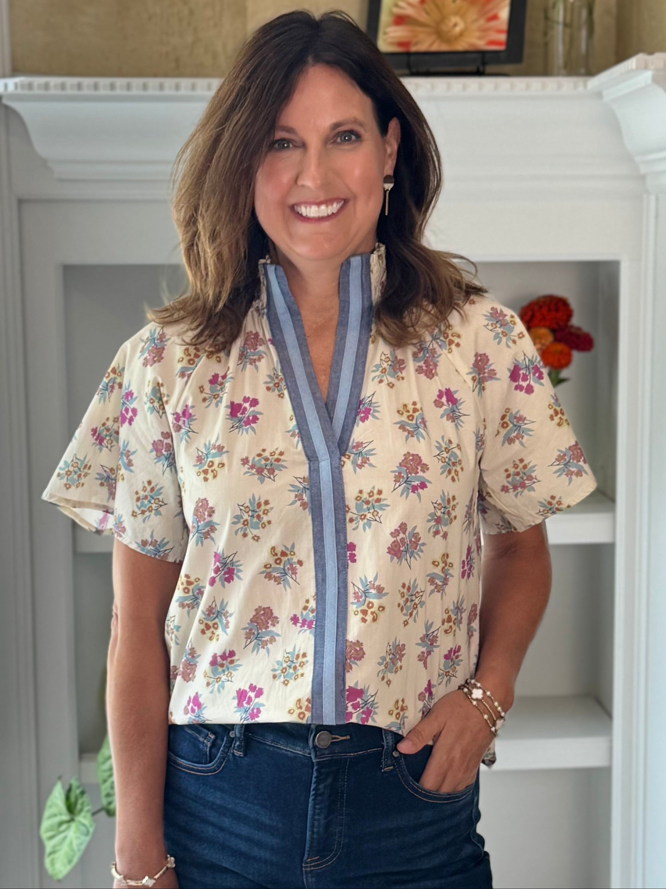 THML Bright Garden Contrast Top