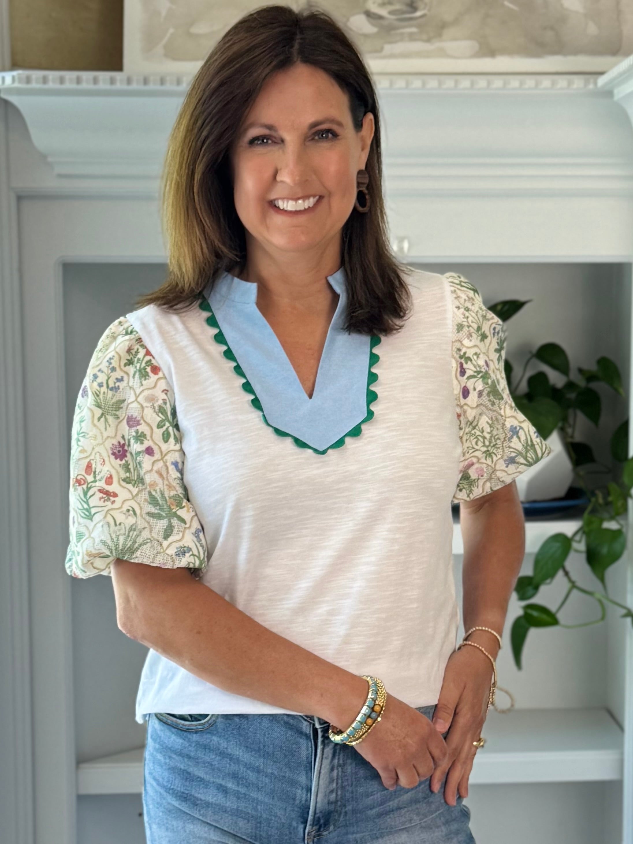 Elegant Garden Contrast Top