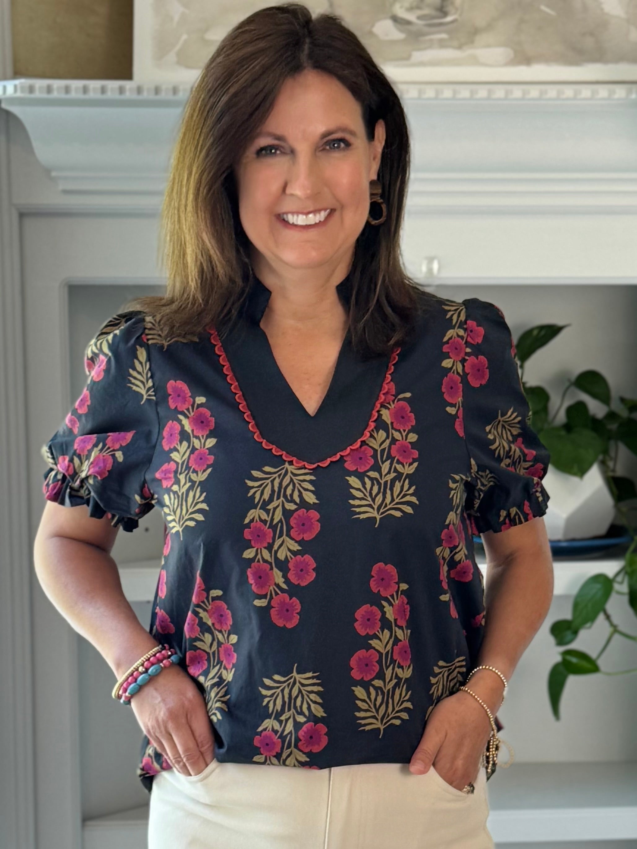 Painted Petal Floral Top