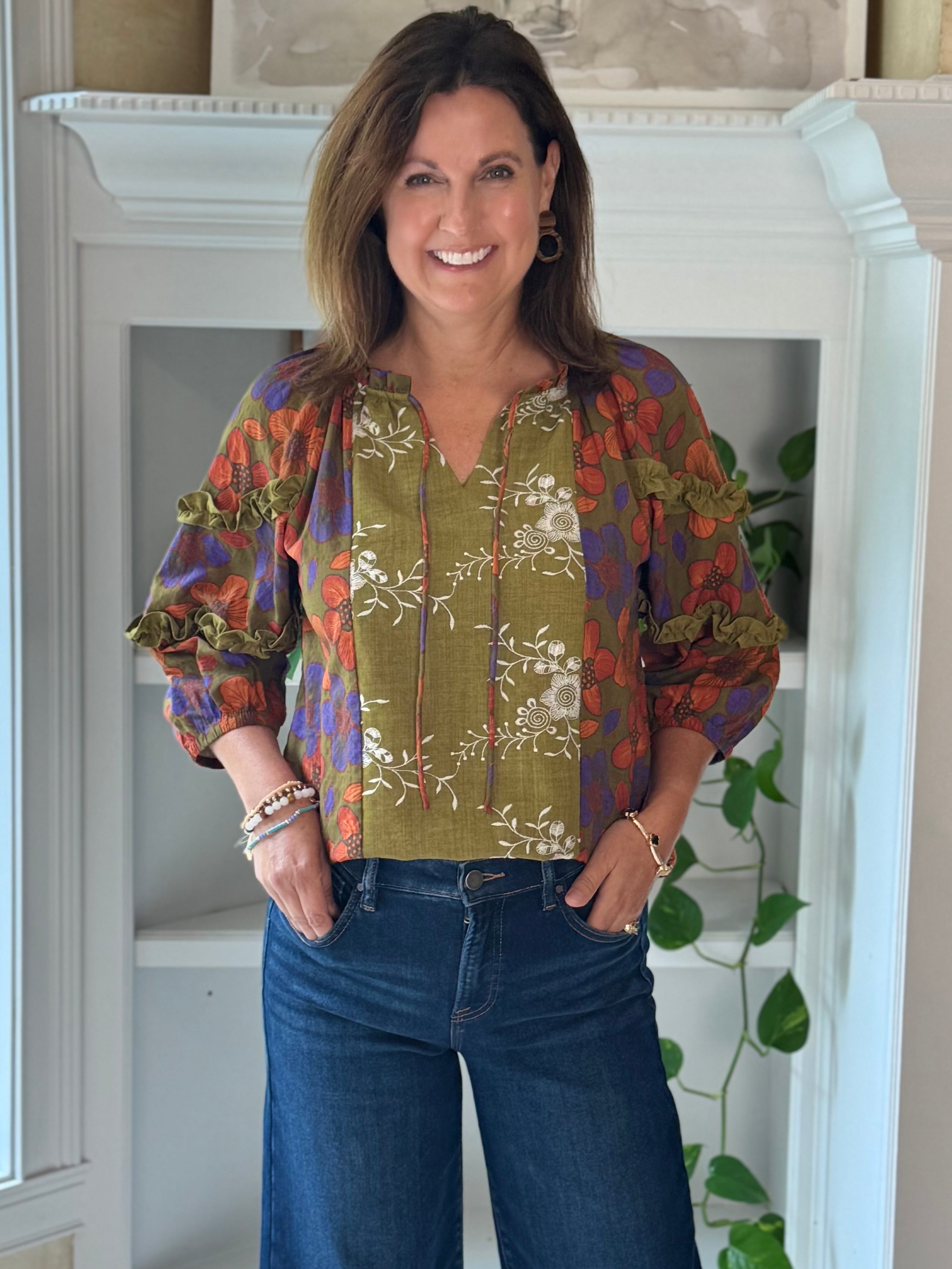 Autumn Collage Floral Top