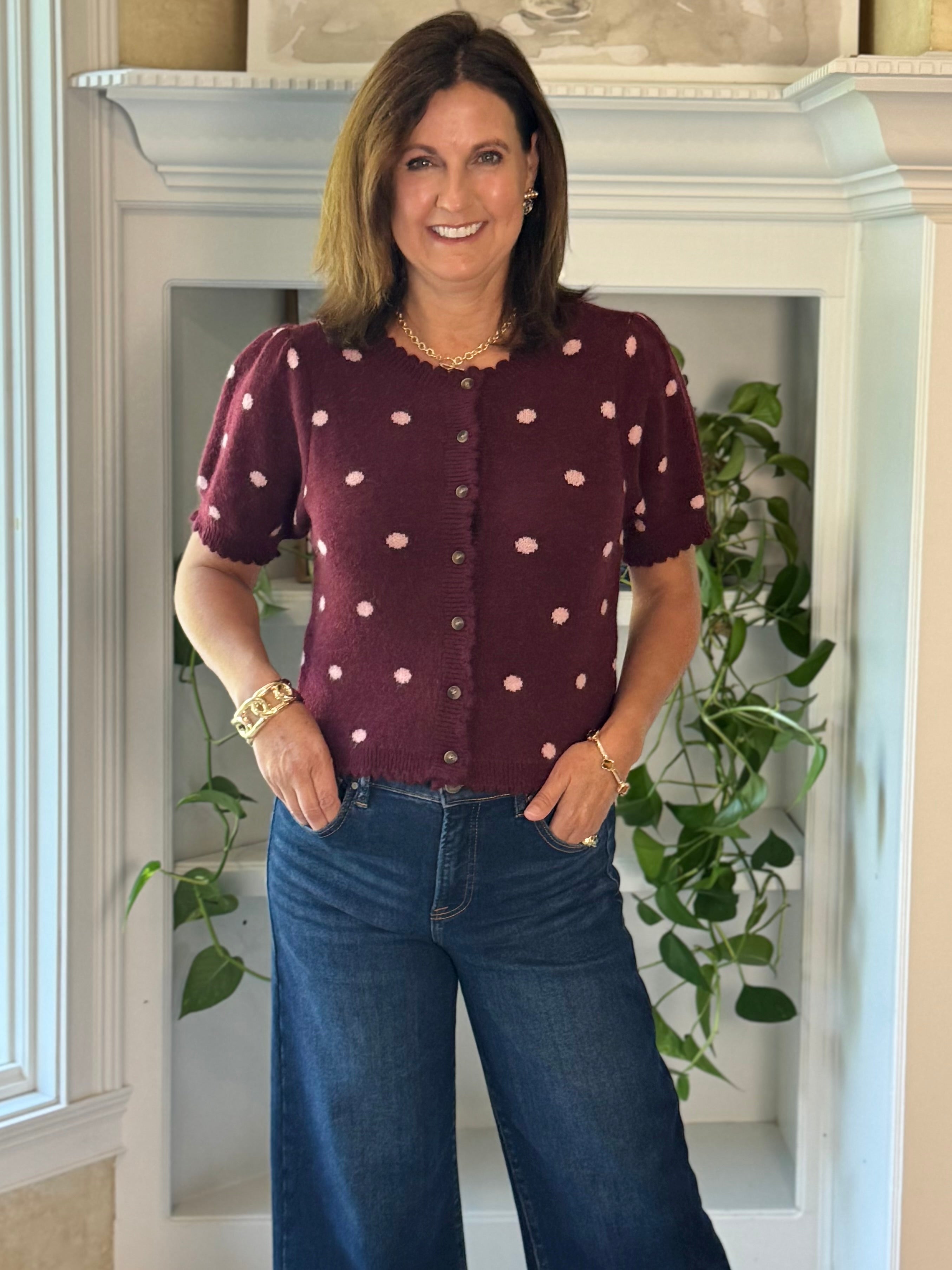 Fall for Polka Knit Top