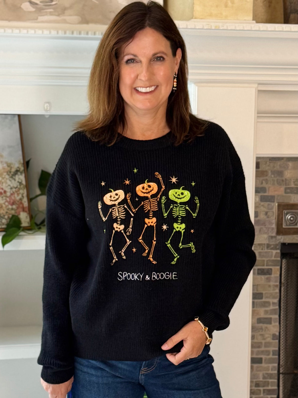 Bone to Boogie Embroidered Sweater