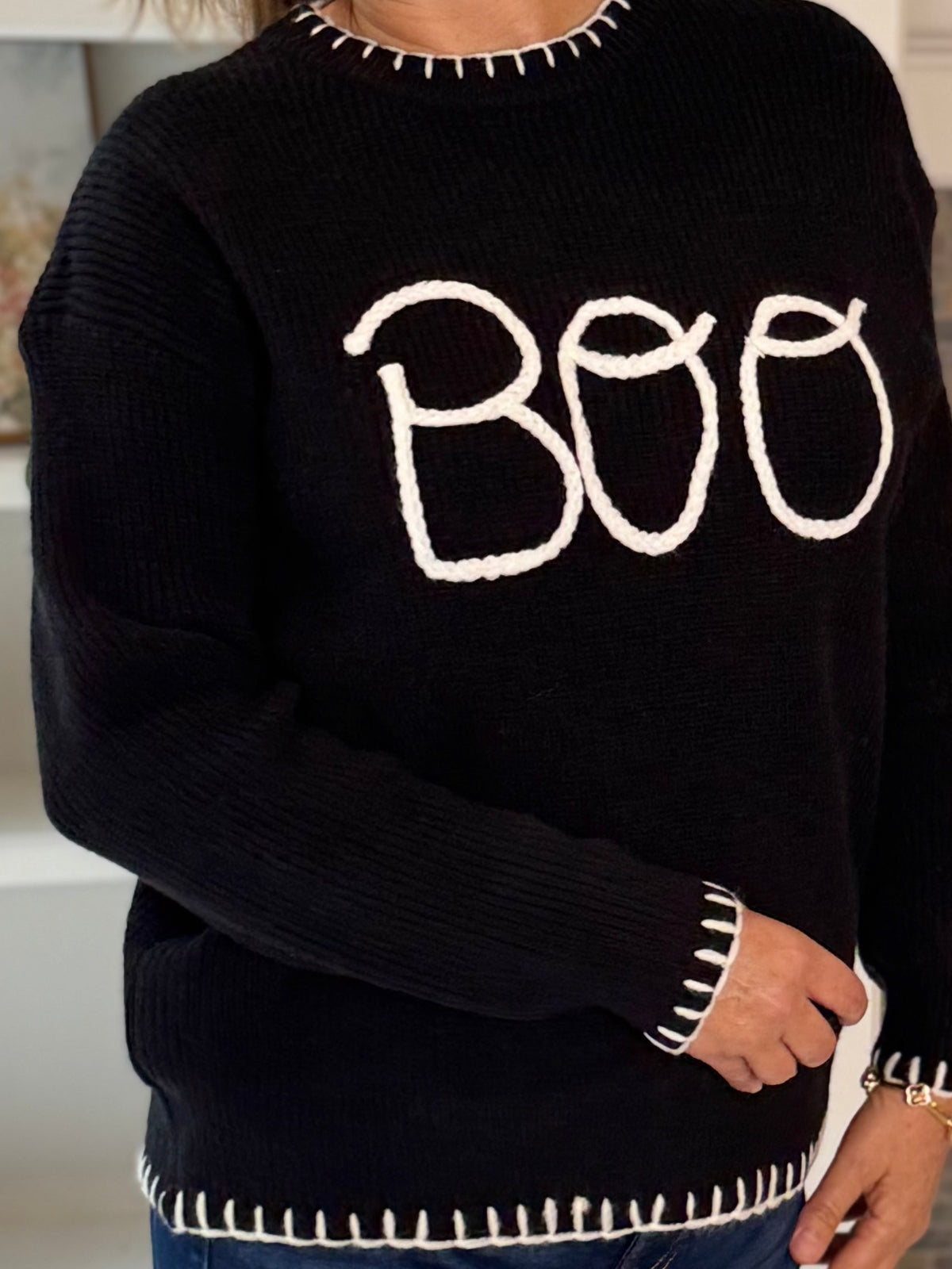 Boo Crew Embroidered Sweater