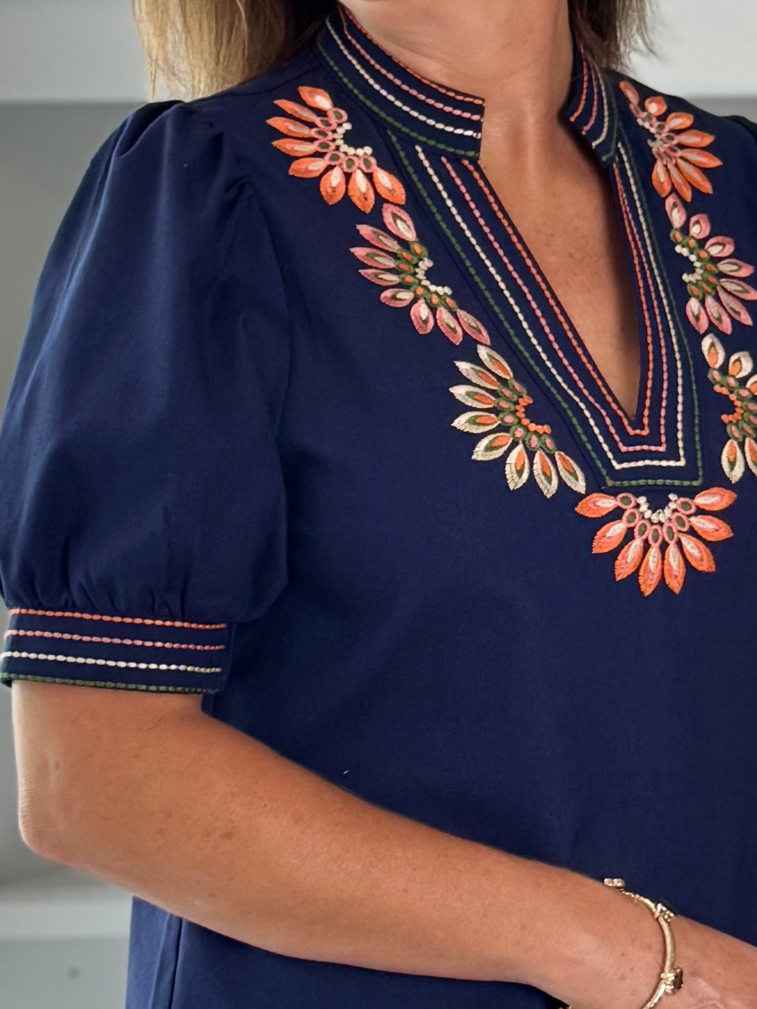 THML Autumn Smiles Embroidered Top