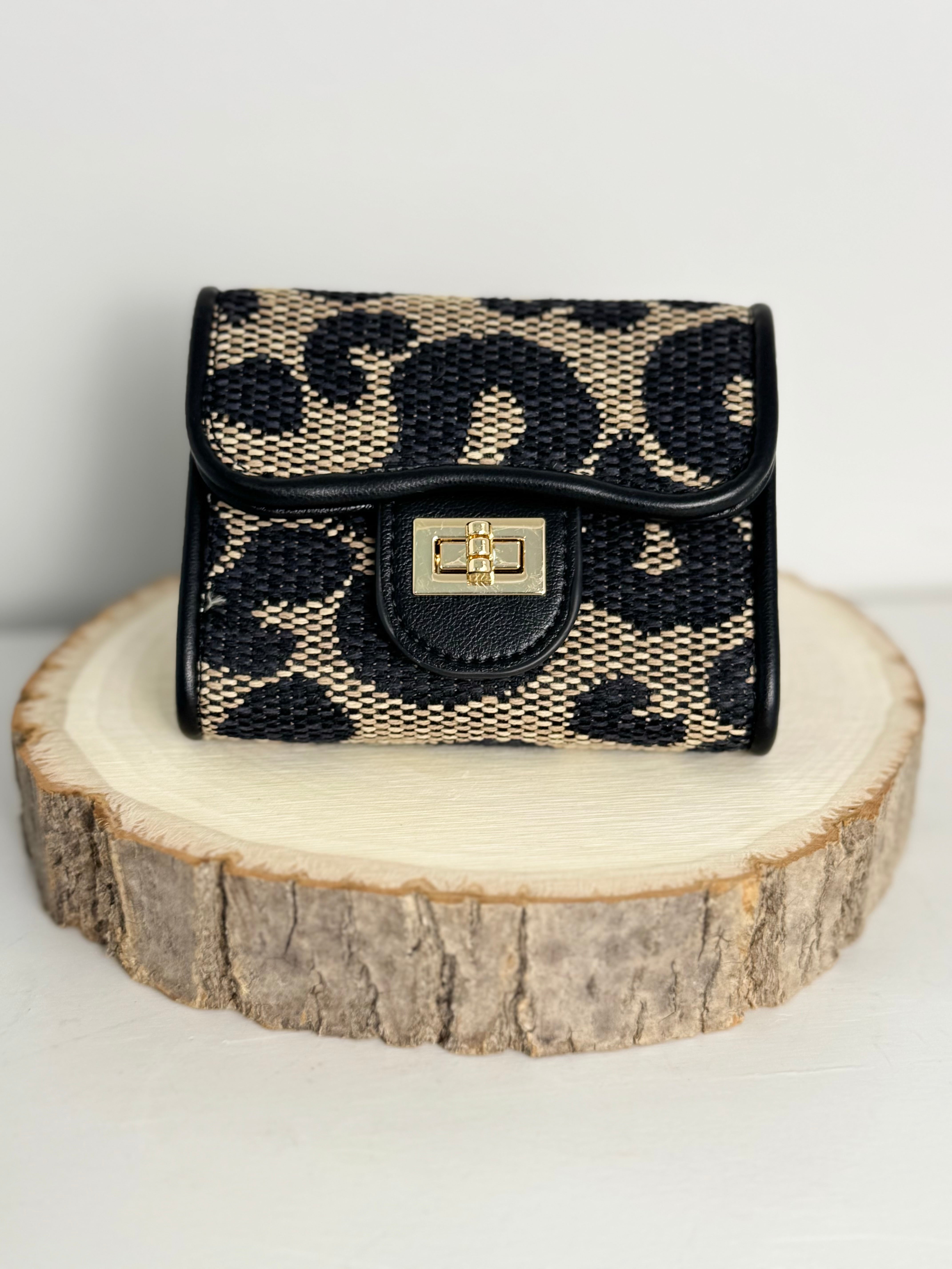 Quilted Card Holder - Leopard