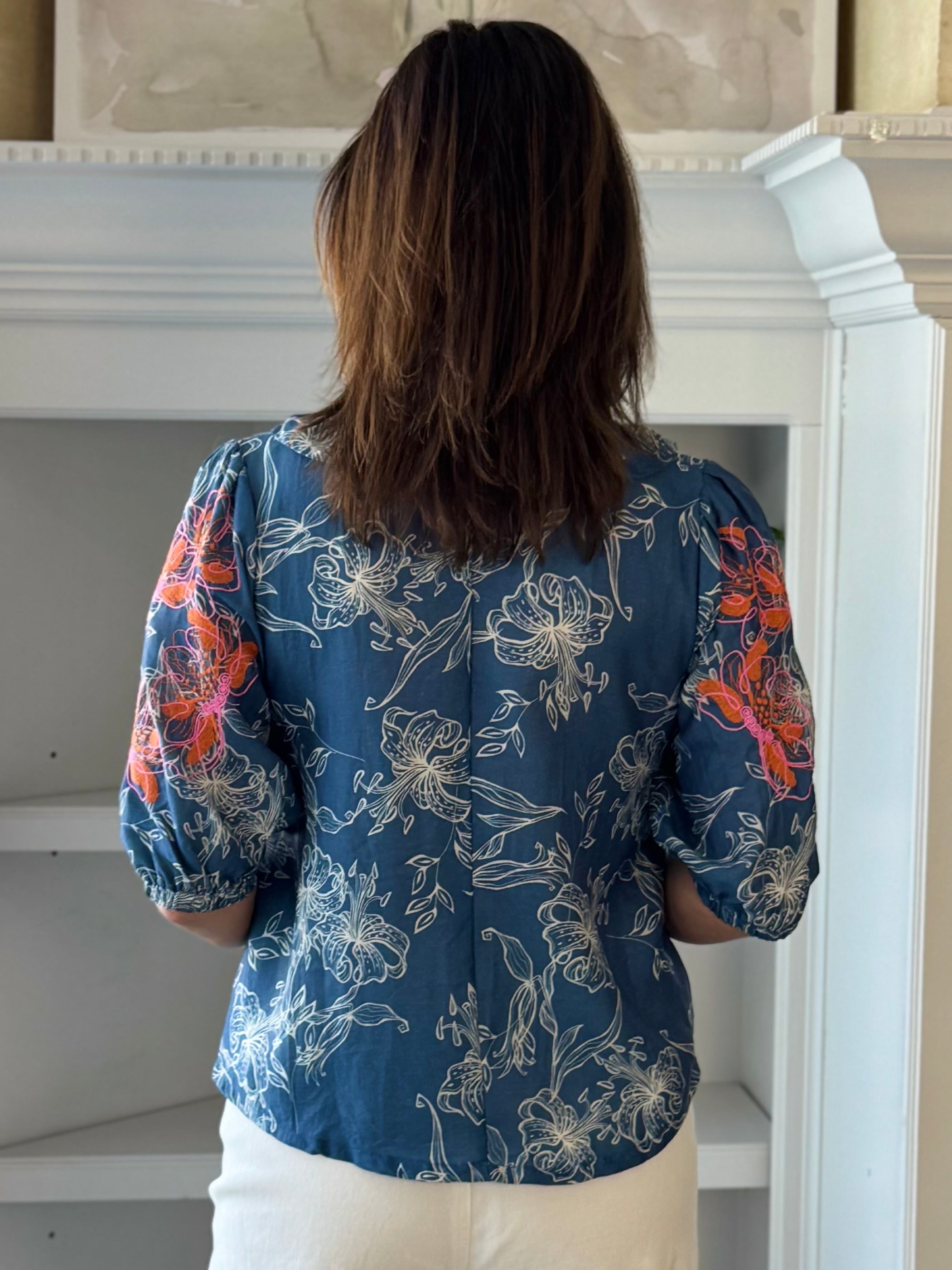 Blue Note Embroidered Blouse