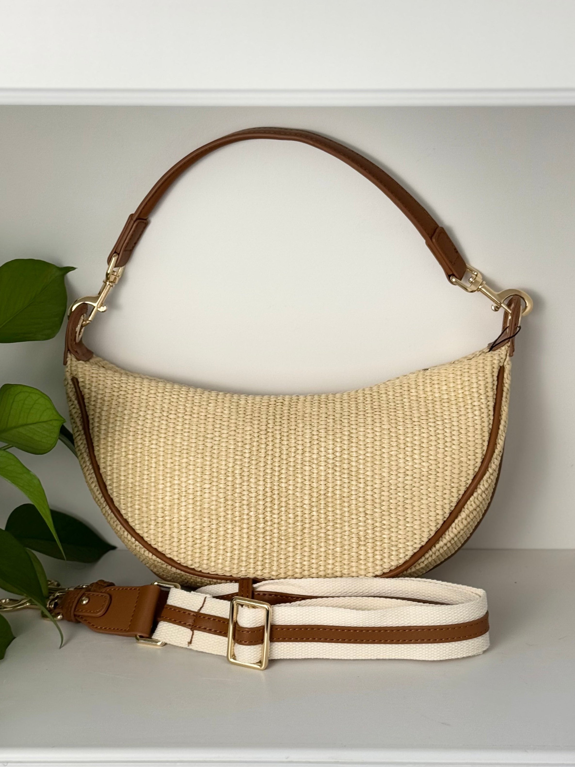 Half Moon Straw Bag