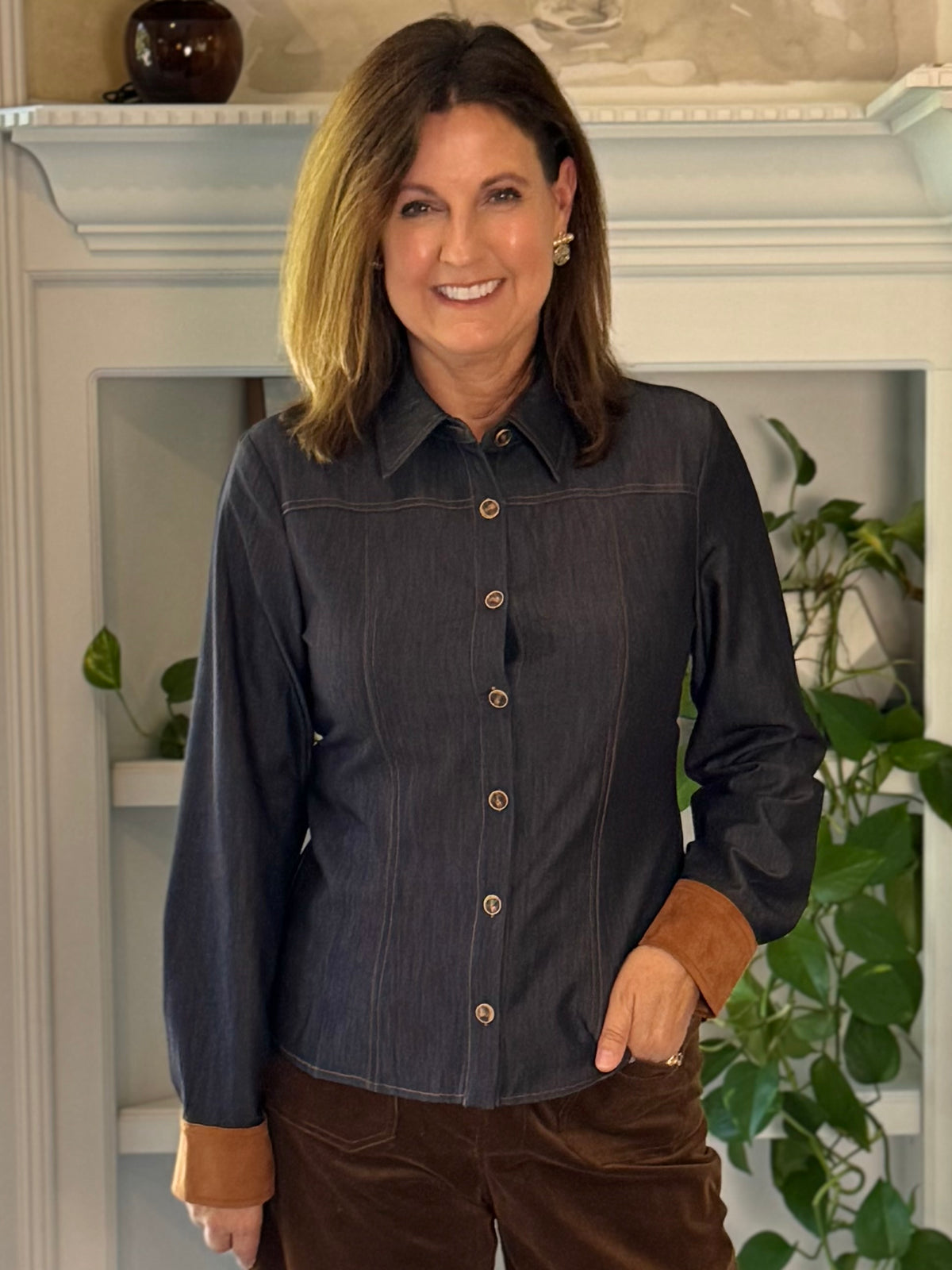 Current Air Best Dressed Tie Blouse