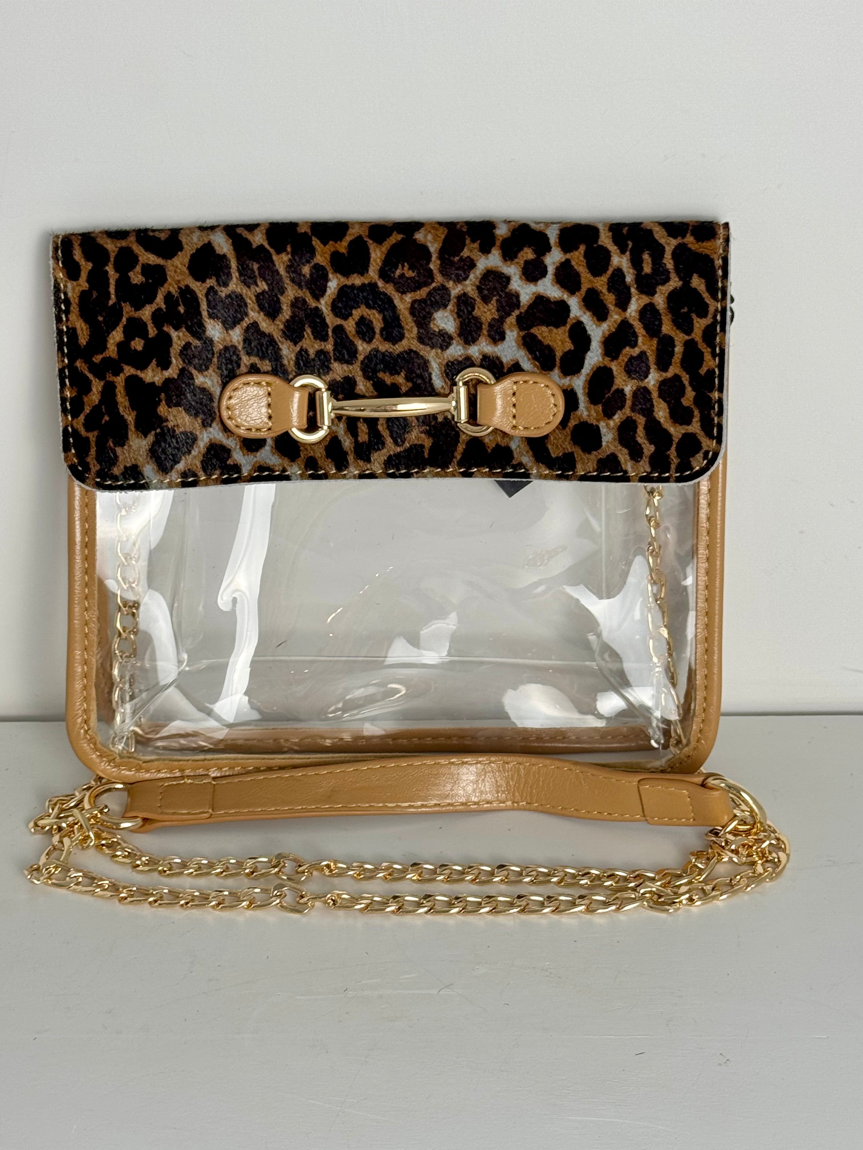 Event Ready Clear Crossbody Bag - Leopard