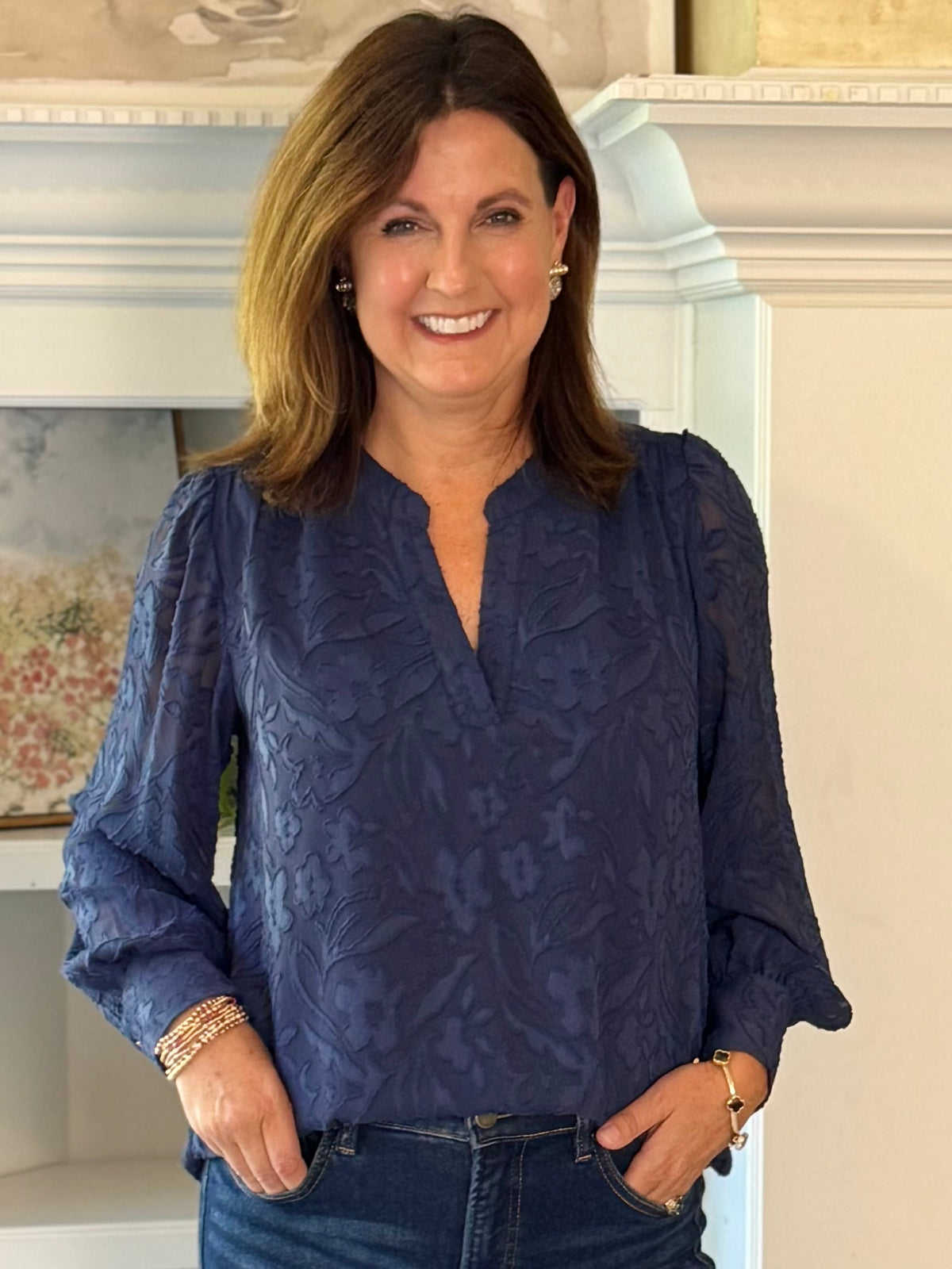 Current Air Just the Occasion Textured Blouse