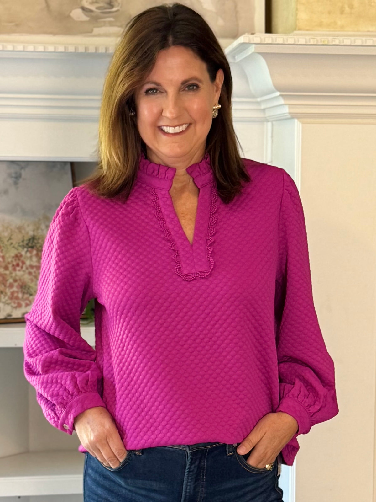 Meet Me in Magenta Textured Top