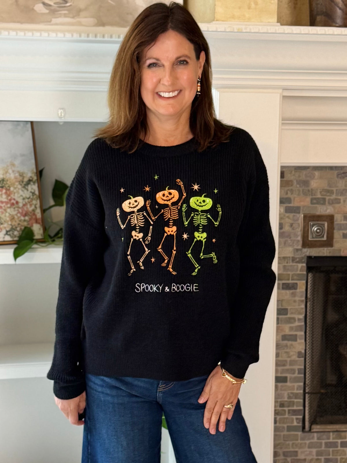 Bone to Boogie Embroidered Sweater