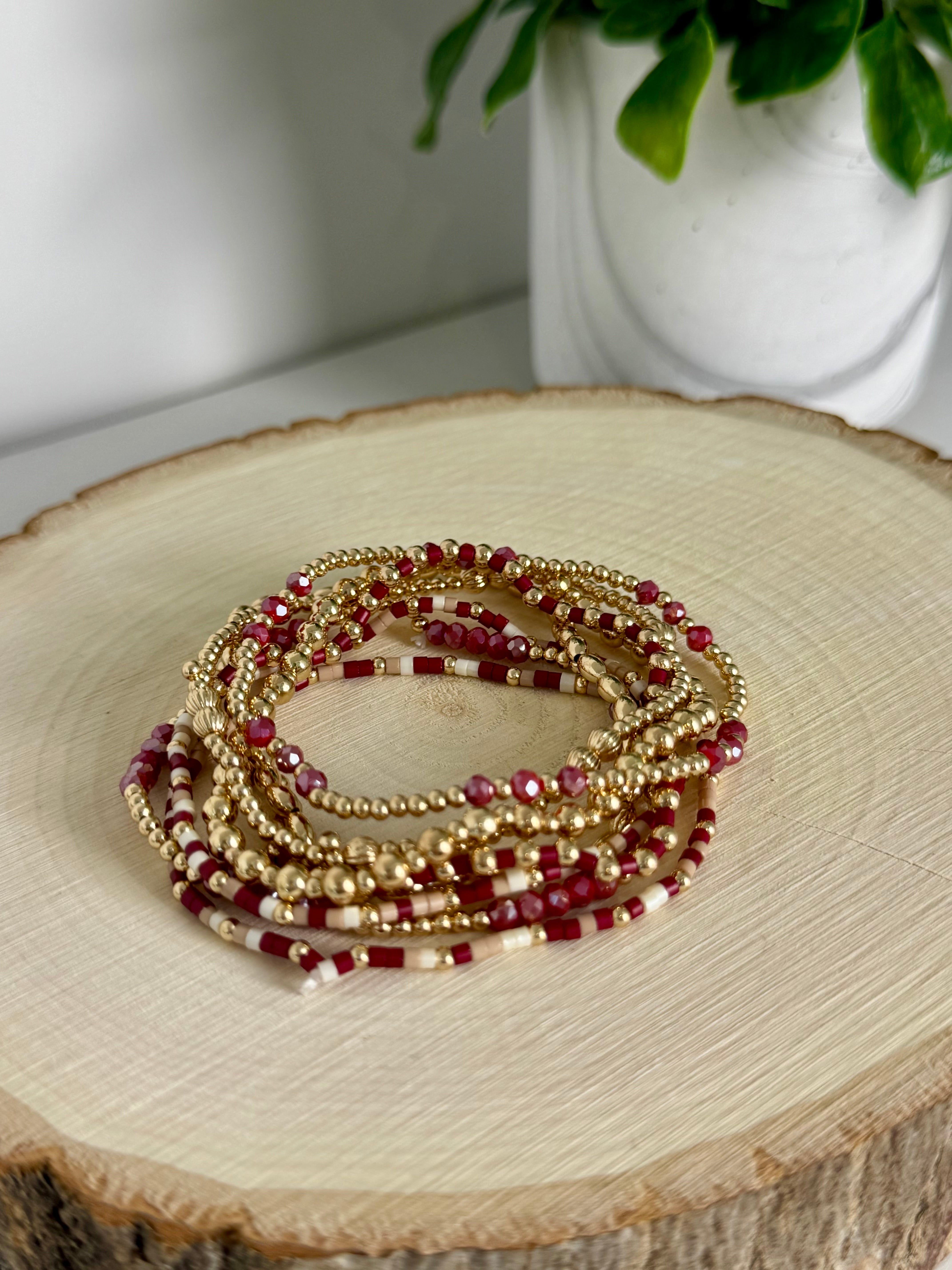 Garnet Crush Bracelet Set