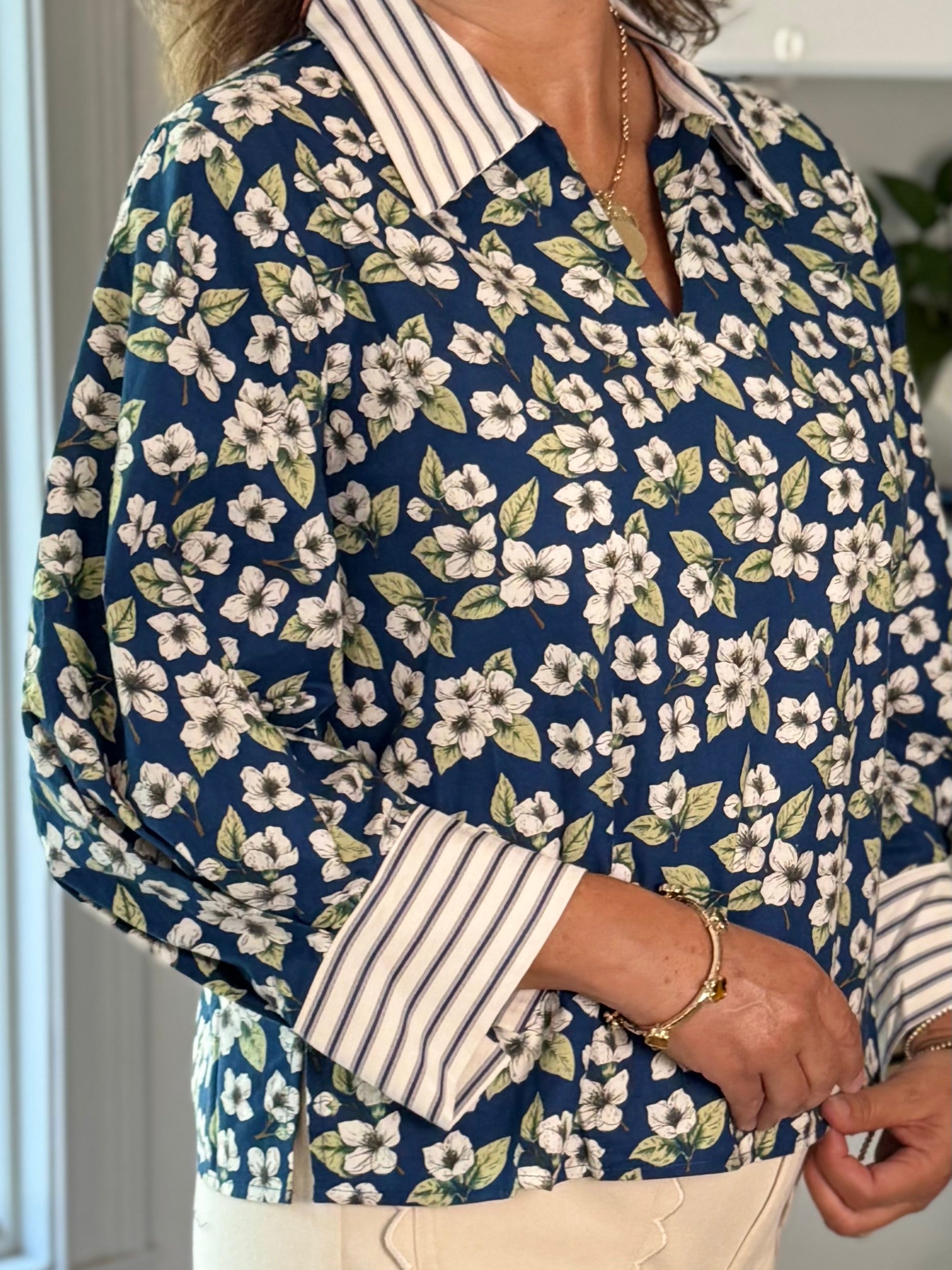 Blue Skies Floral Top