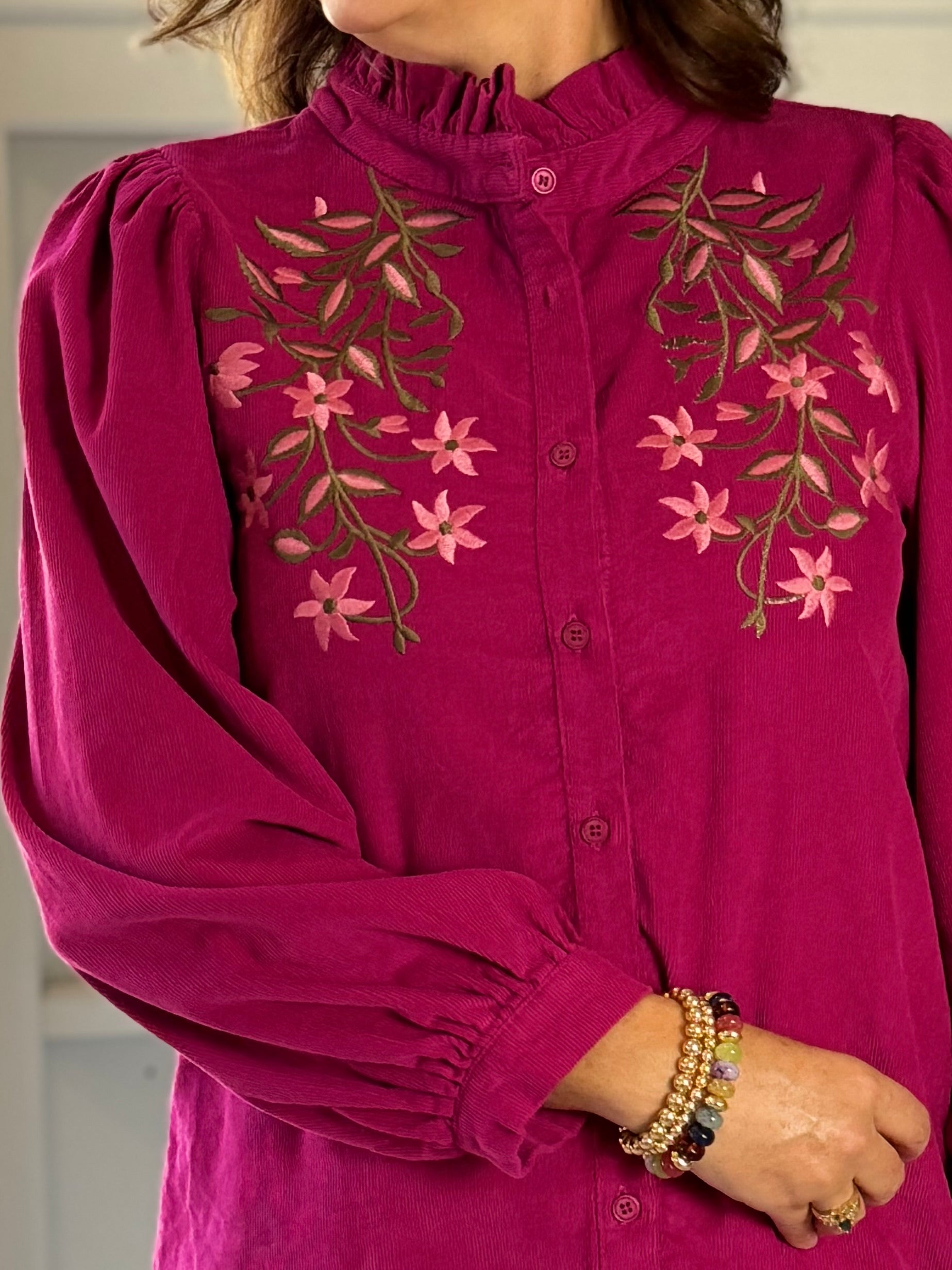 Magenta Muse Corduroy Blouse