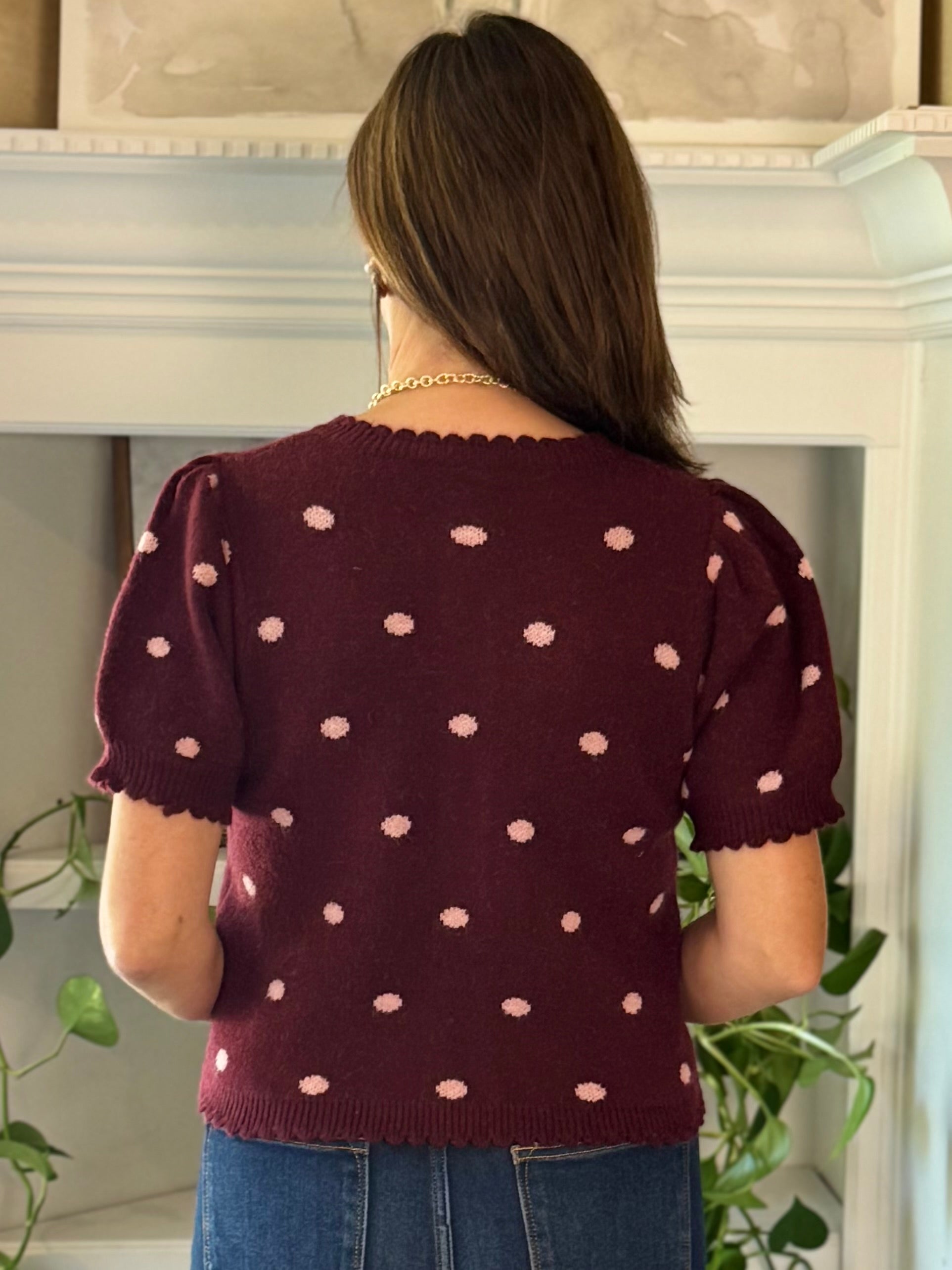 Fall for Polka Knit Top