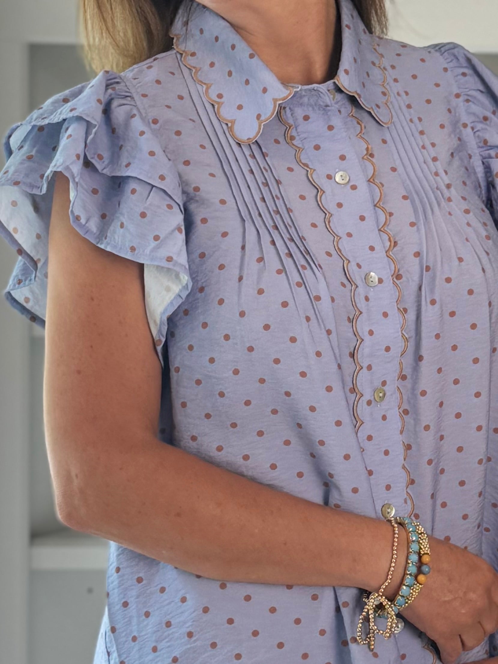 Polka Dot Delight Top - Blue
