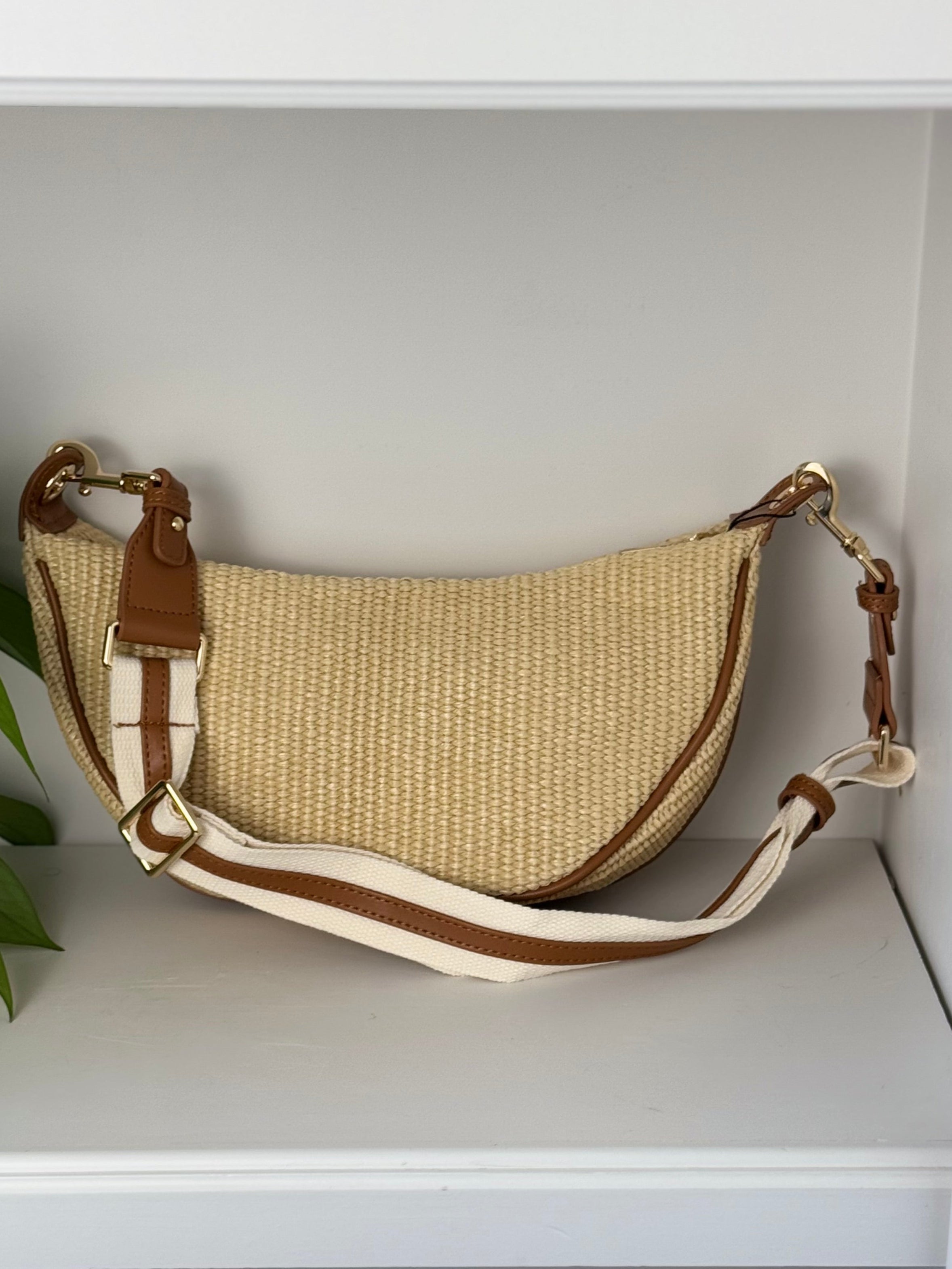 Half Moon Straw Bag