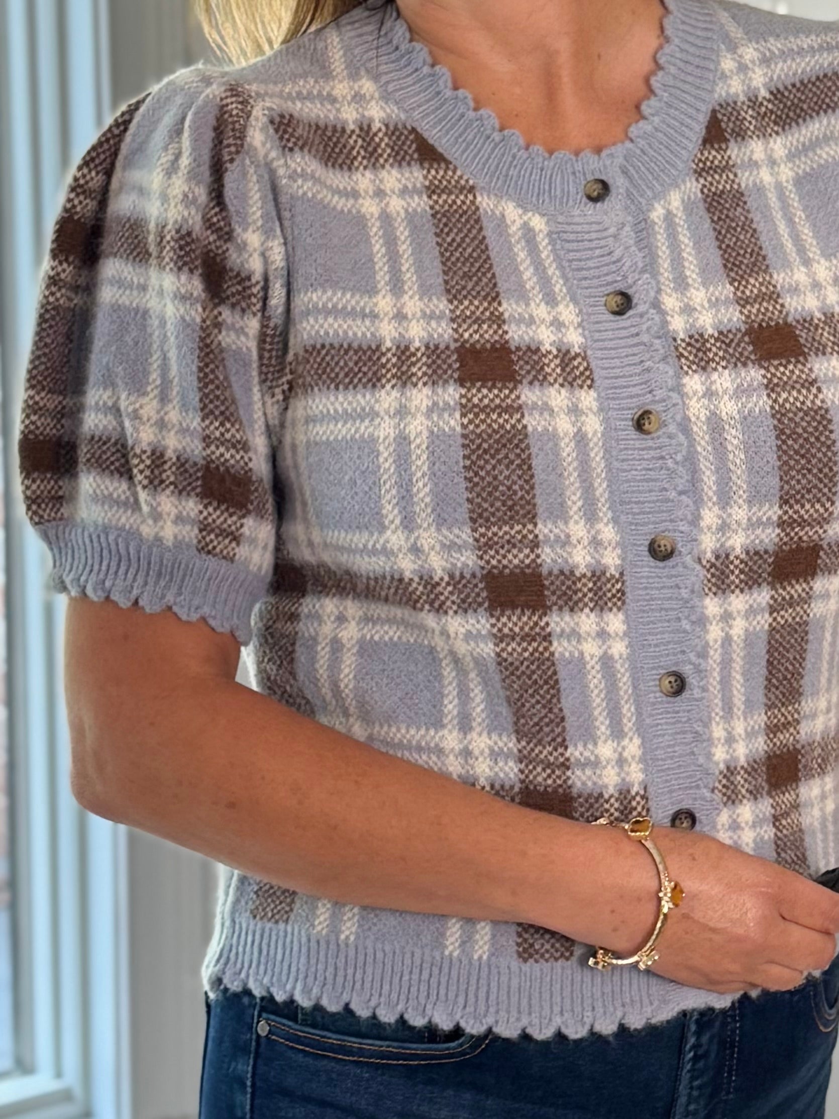 Fall for Plaid Knit Top