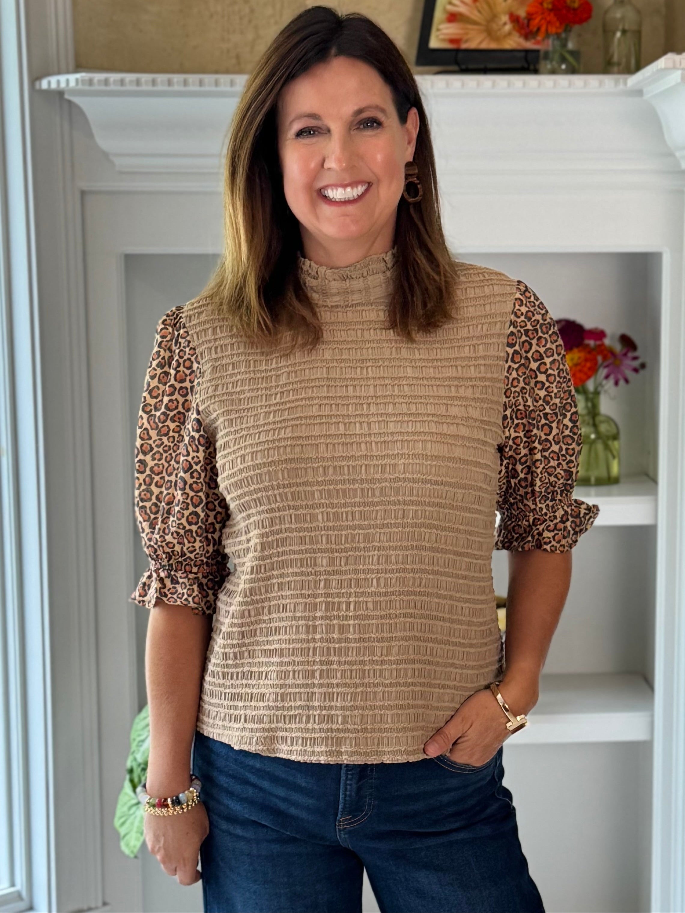 Leopard Luxe Tie-Back Top