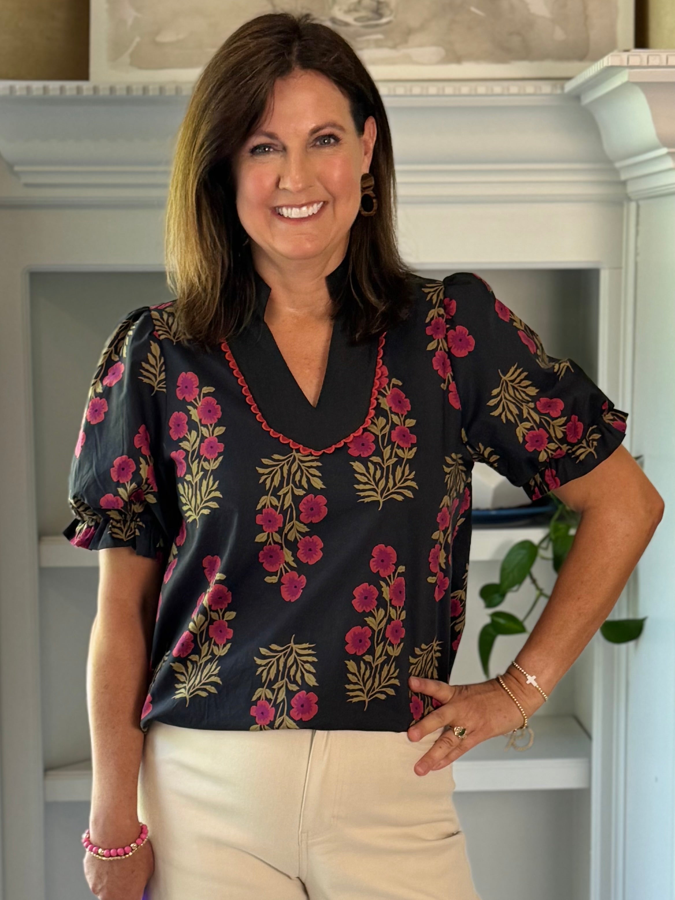 Painted Petal Floral Top