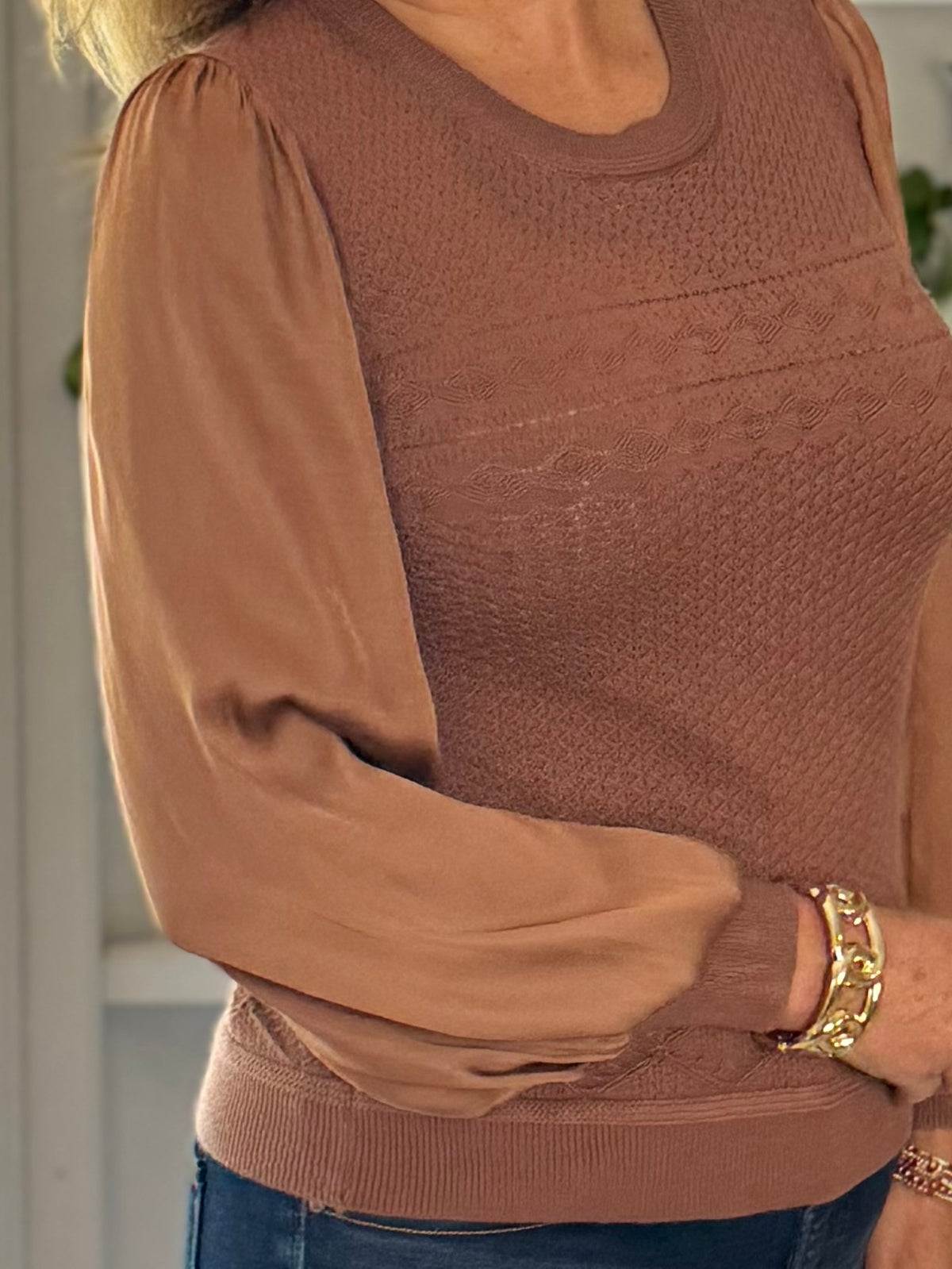 Current Air Elevated Detail Sweater - Mocha
