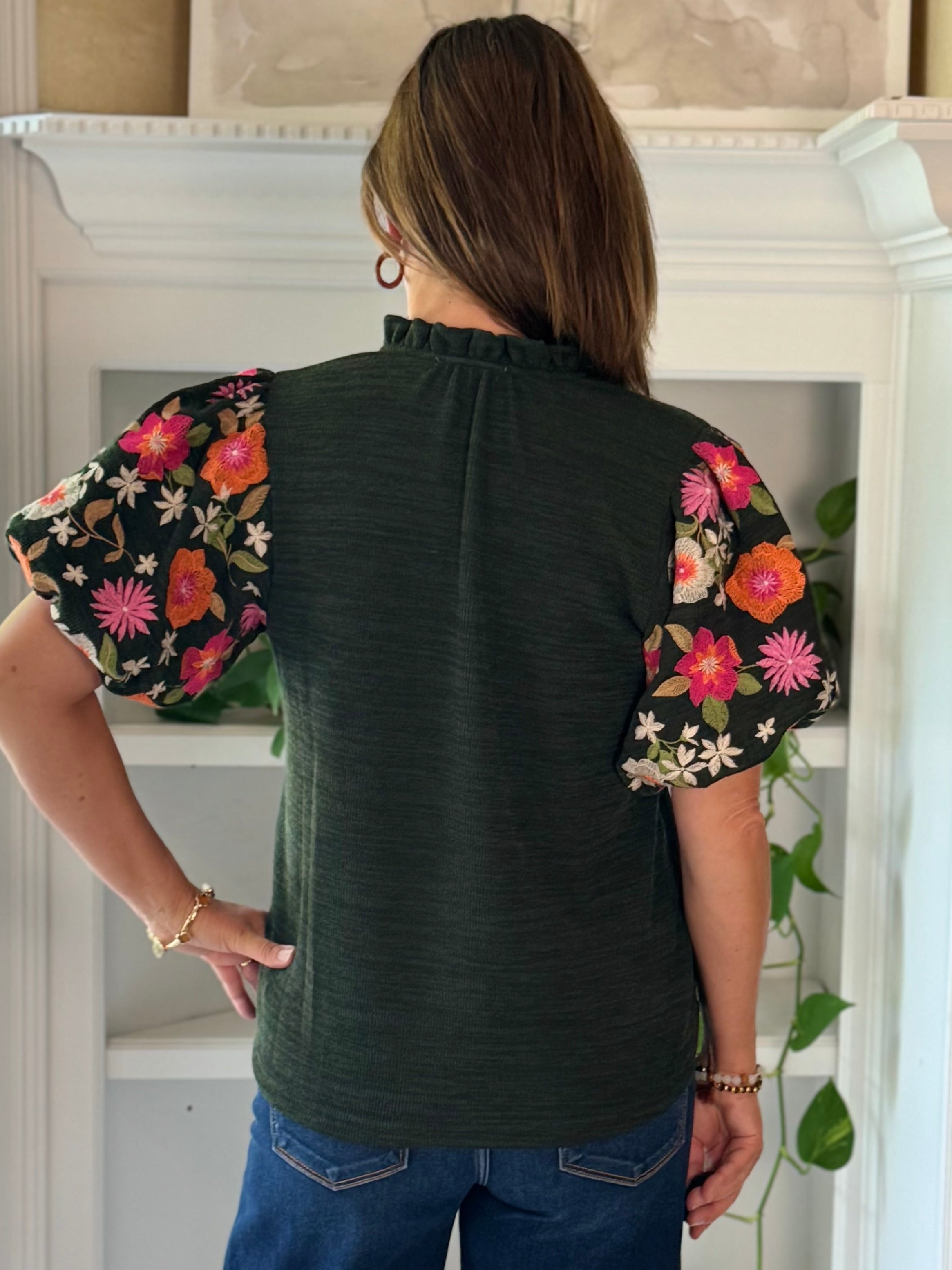 THML Fall in Bloom Embroidered Top
