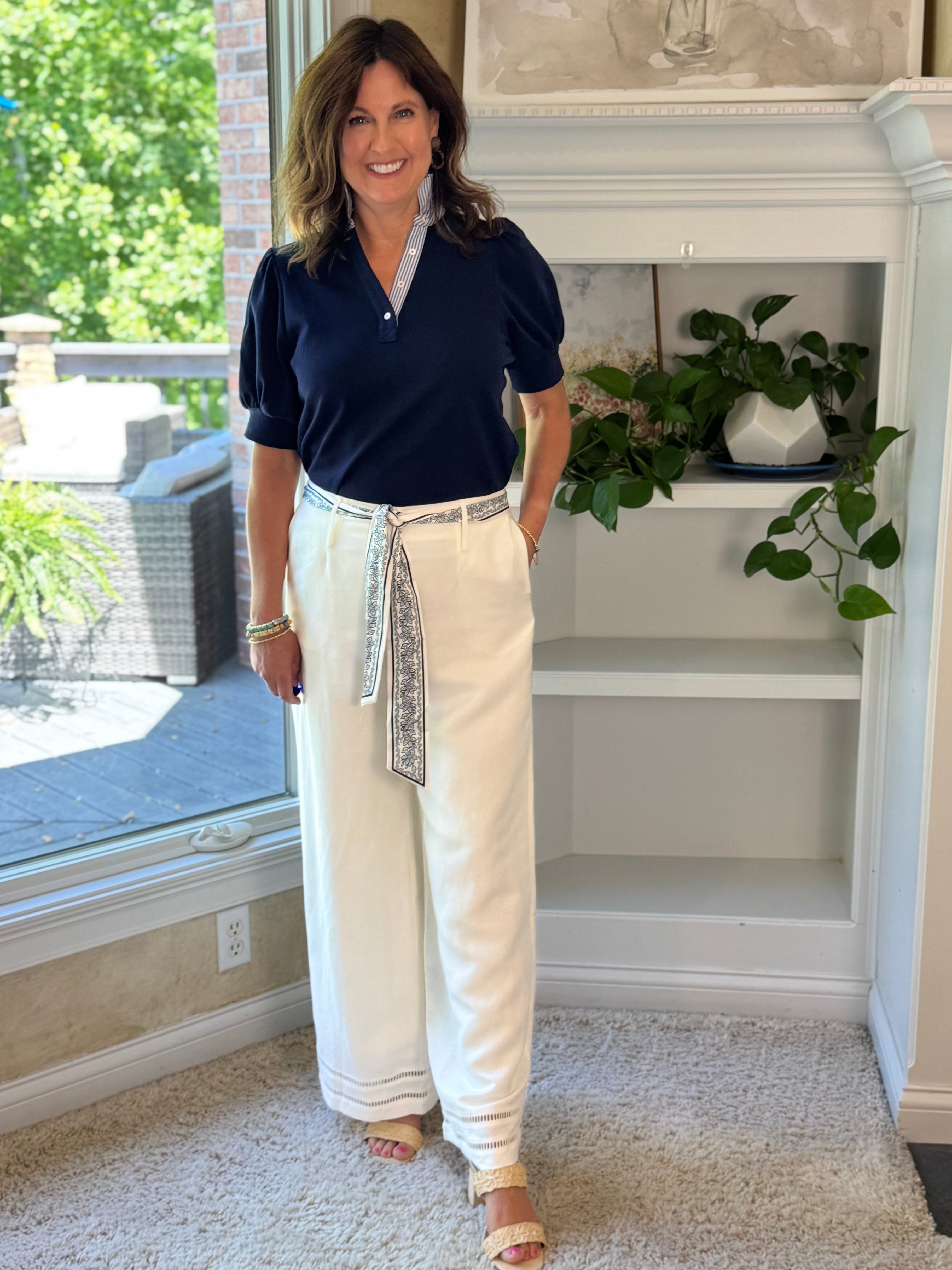 Modern Prep Contrast Top - Navy