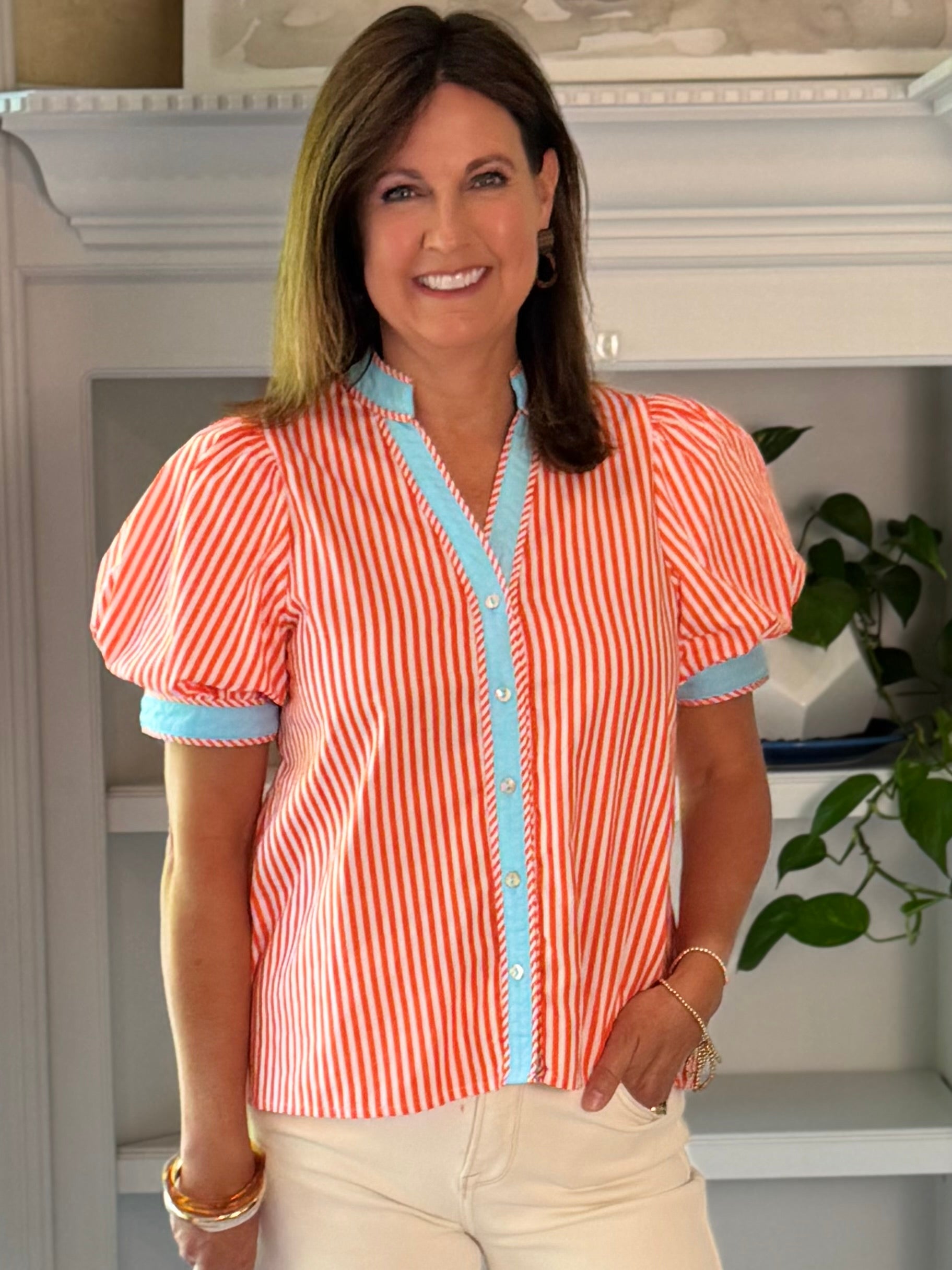 Happy Stripes Contrast Top