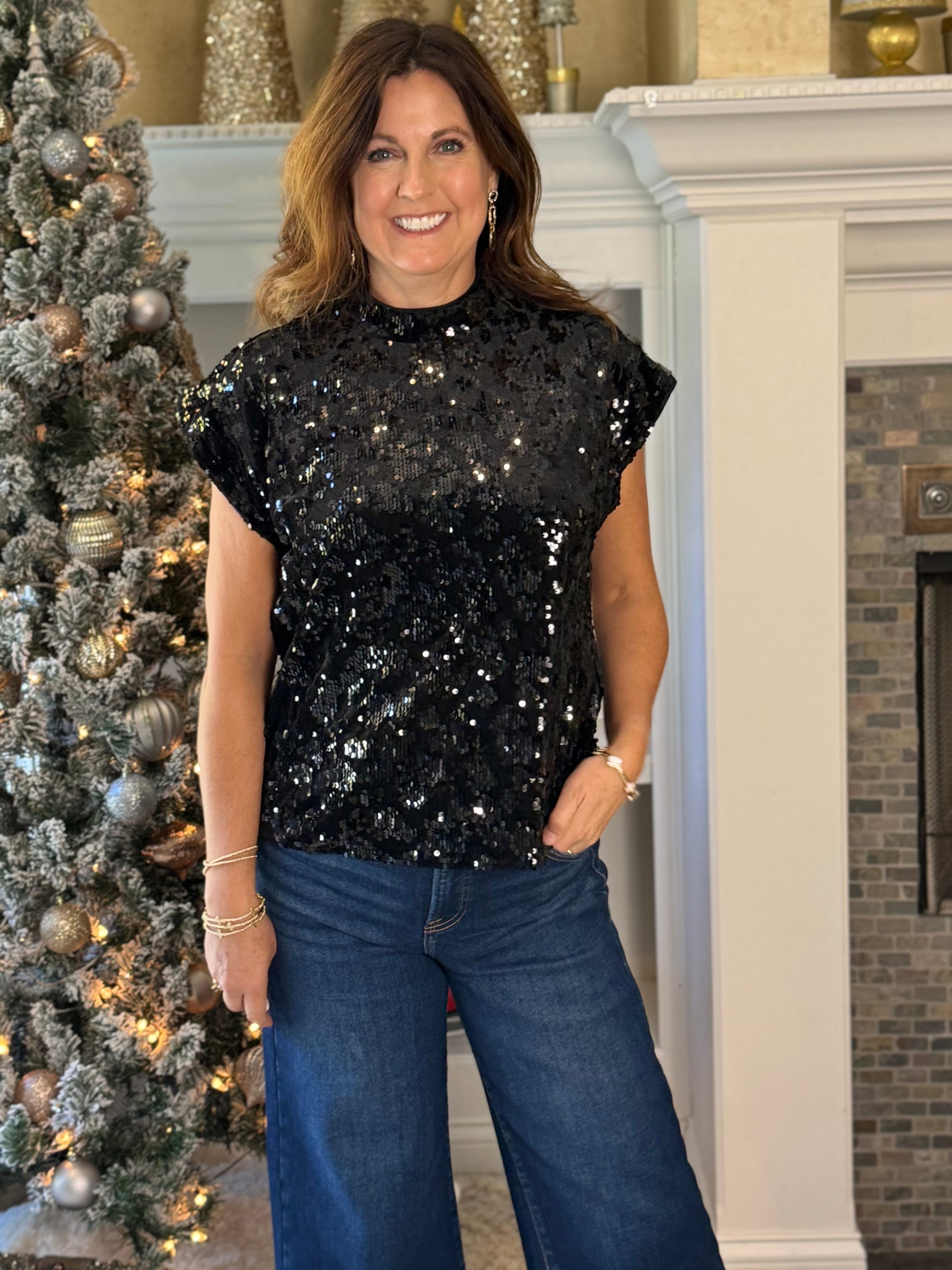 THML Sequin Luxe Top