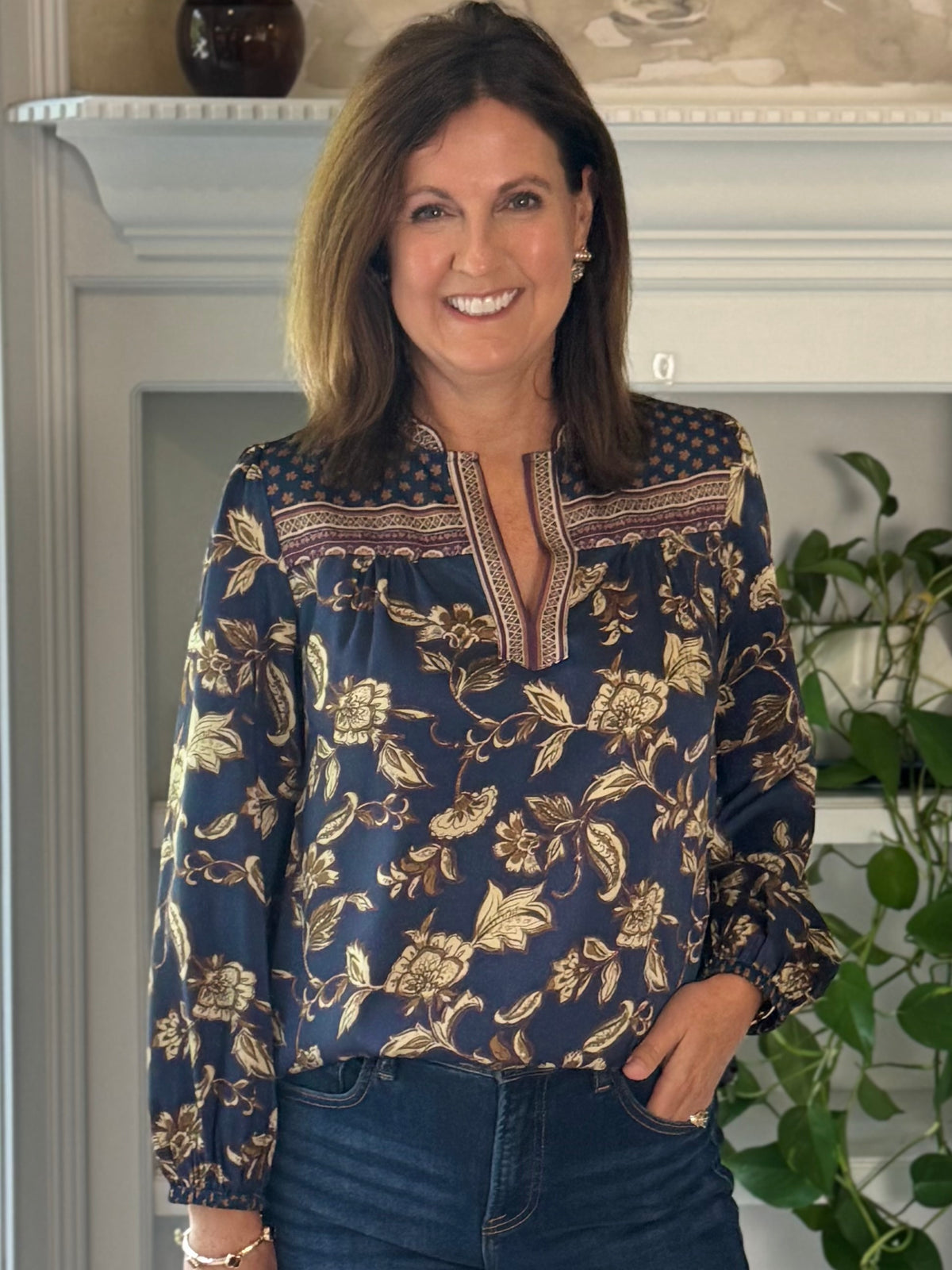 Current Air Signature Style Floral Blouse