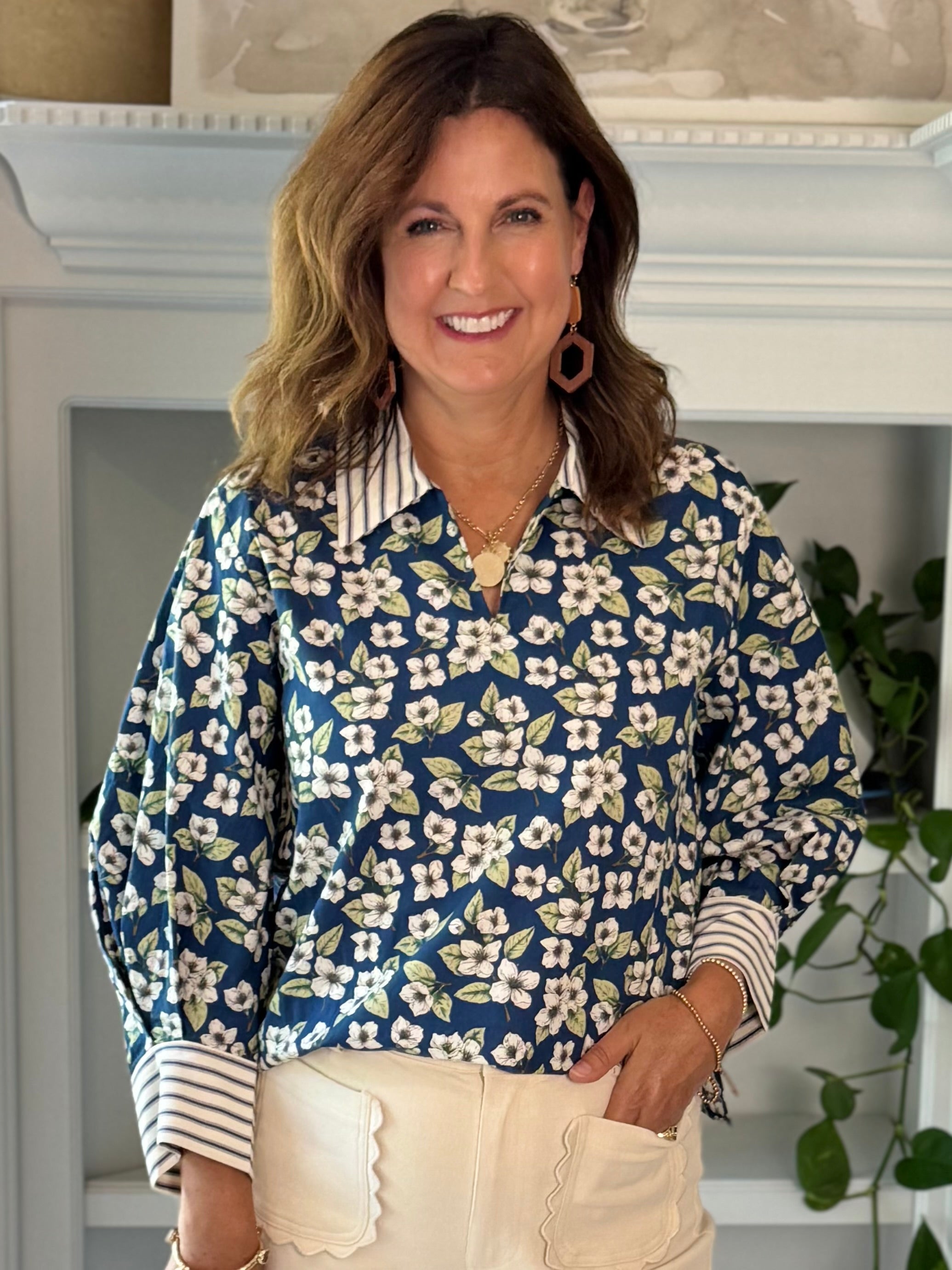 Blue Skies Floral Top