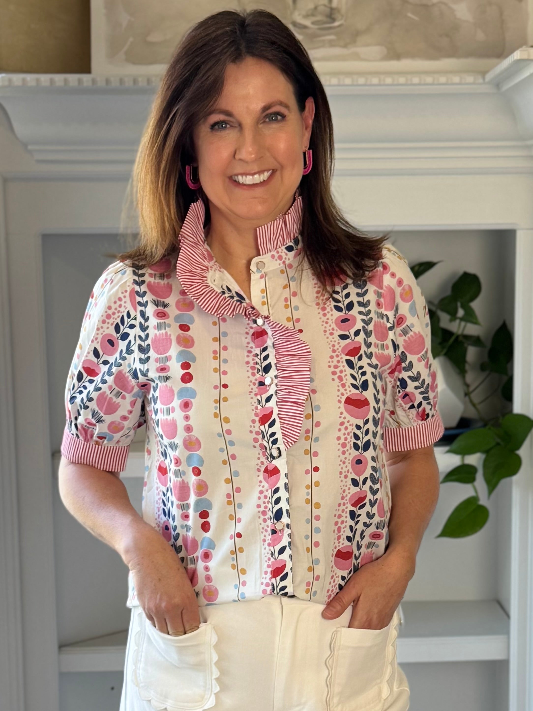 Playful Petals Contrast Top