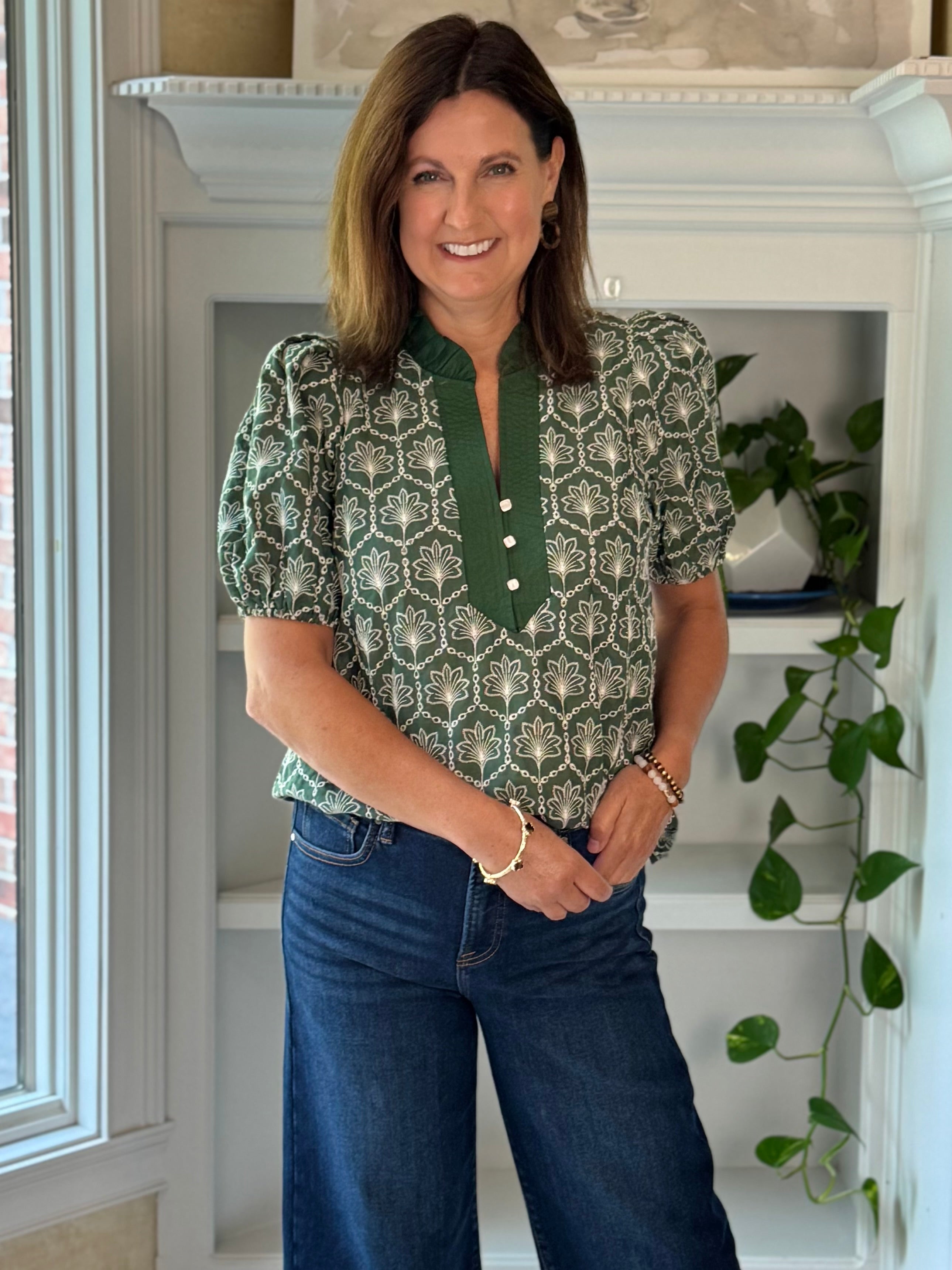 Hunter Elegance Embroidered Top