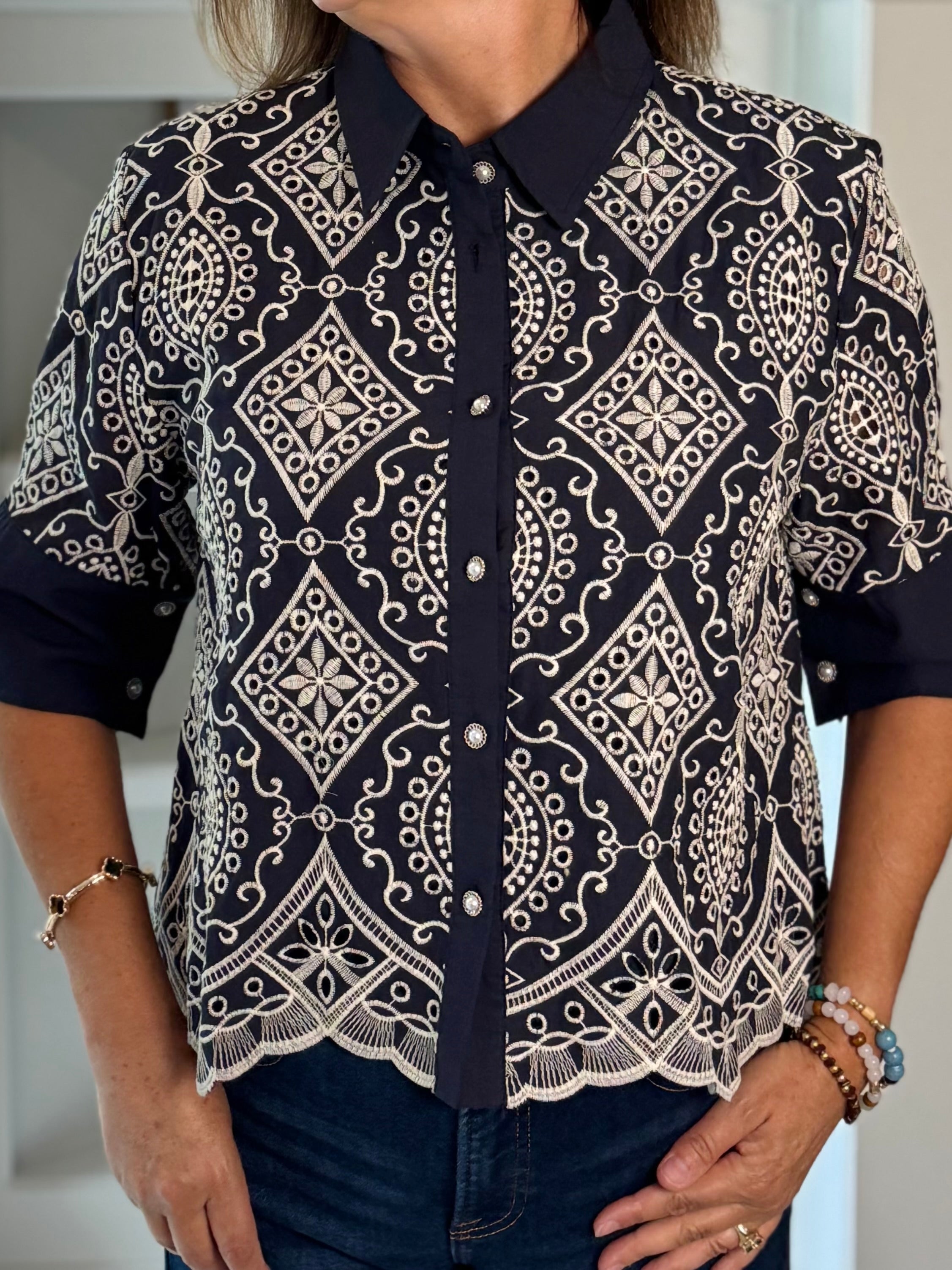 Moroccan Nights Embroidered Top