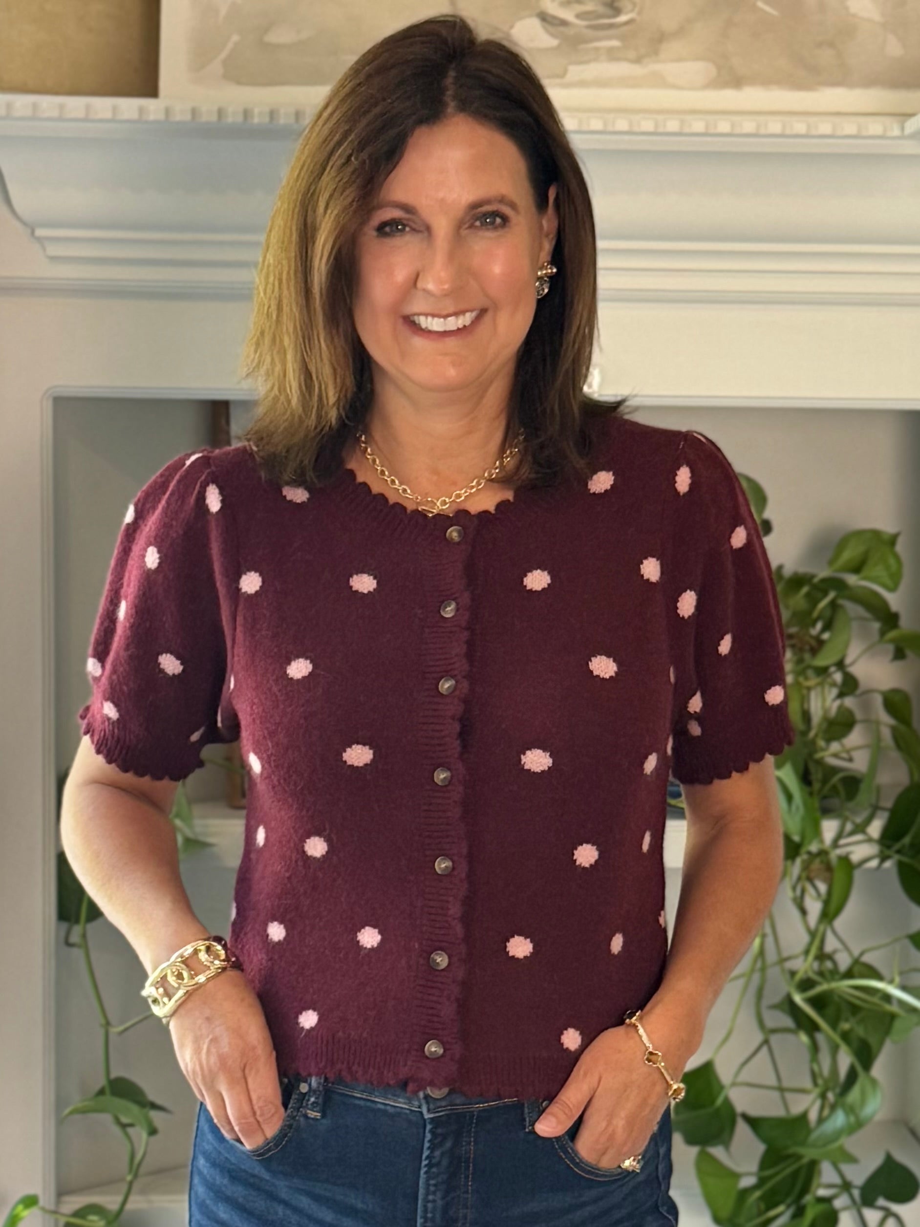 Fall for Polka Knit Top