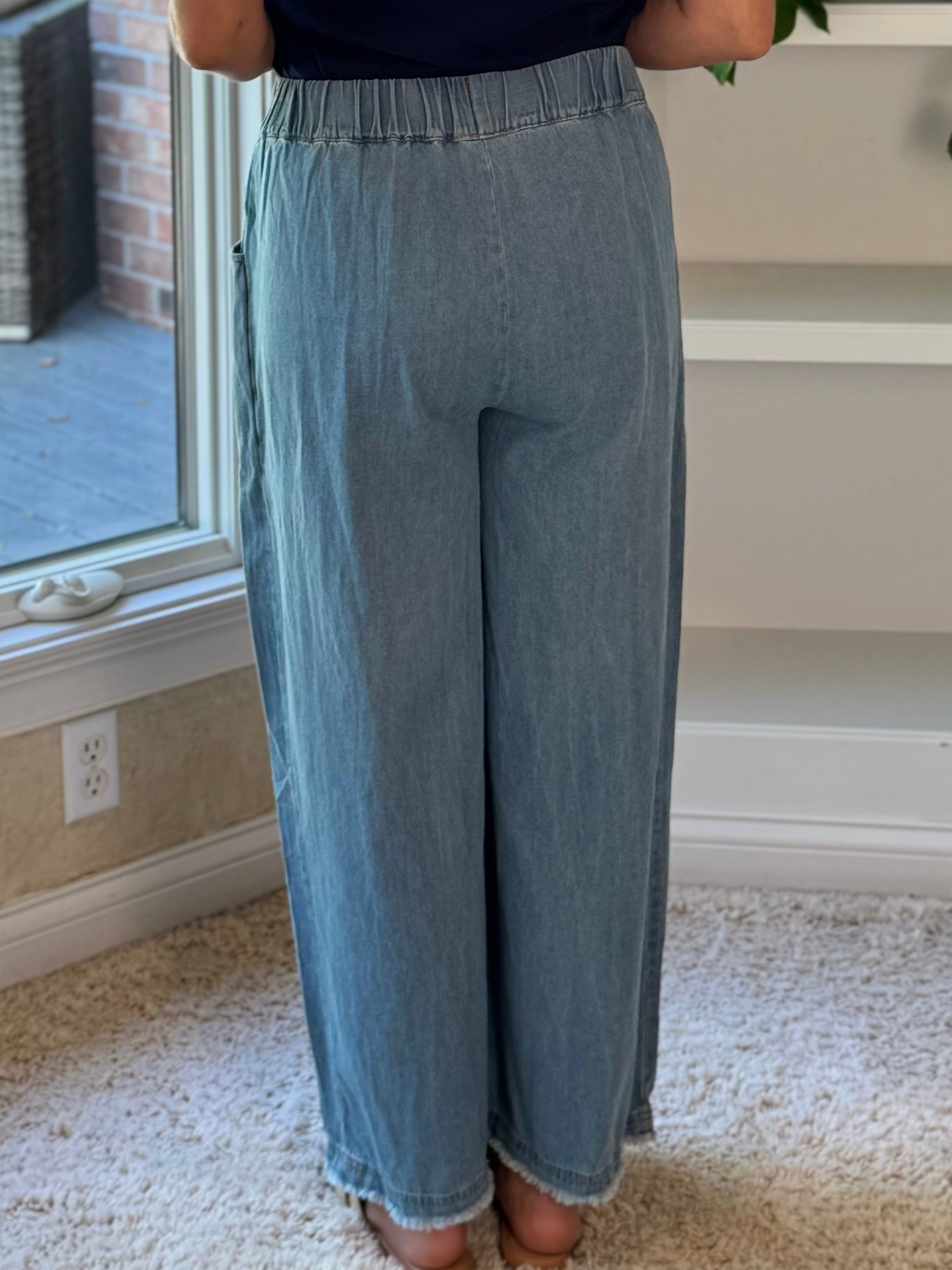 Effortless Wide Leg Denim Pants