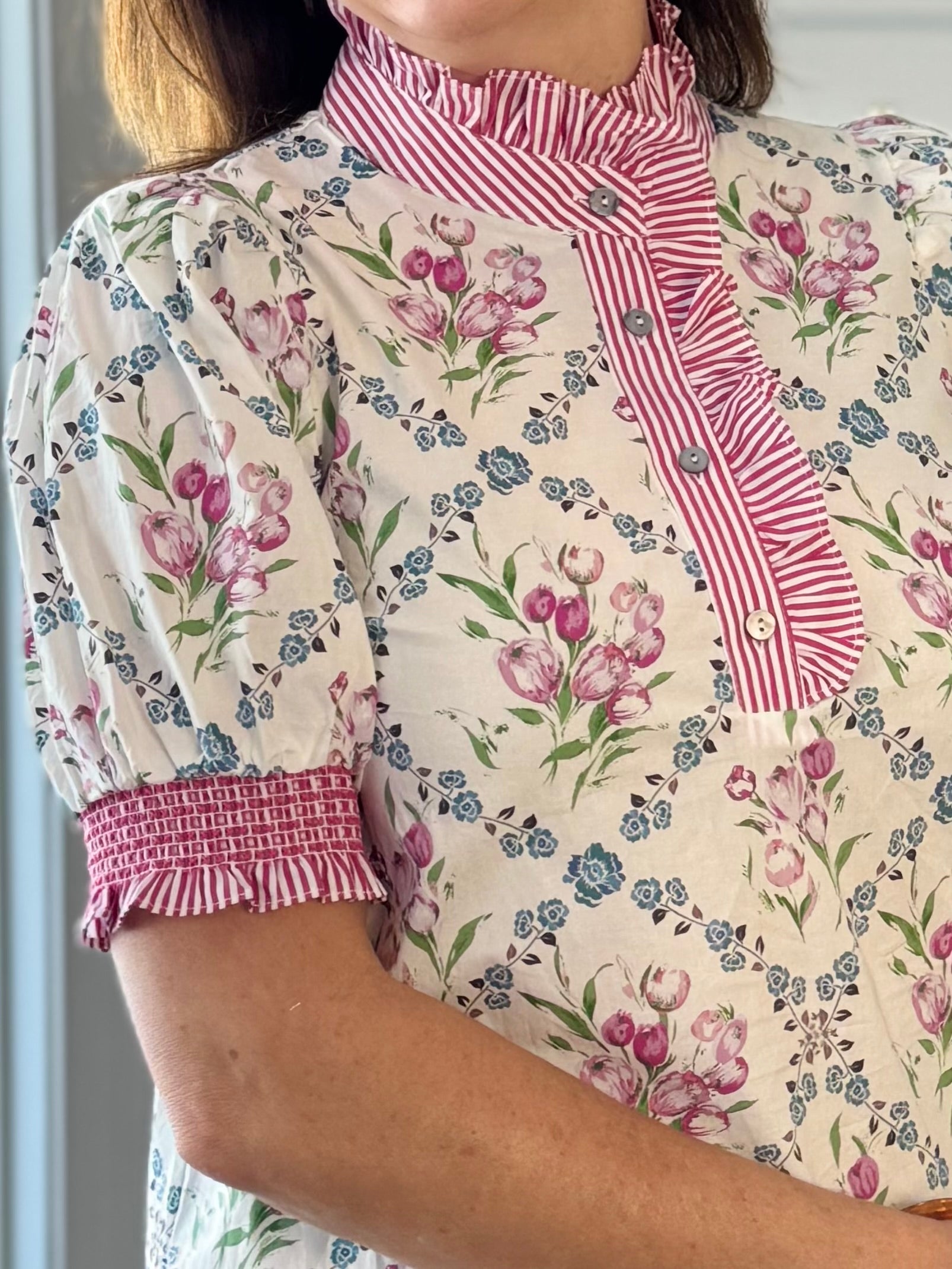 Standout Floral Detail Top - Ivory