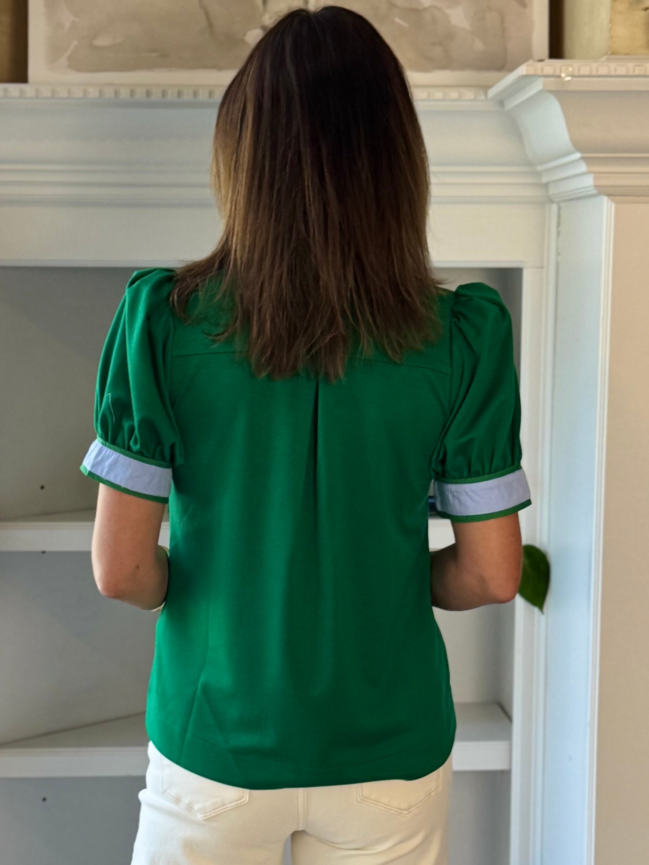 Just Right Contrast Top - Green