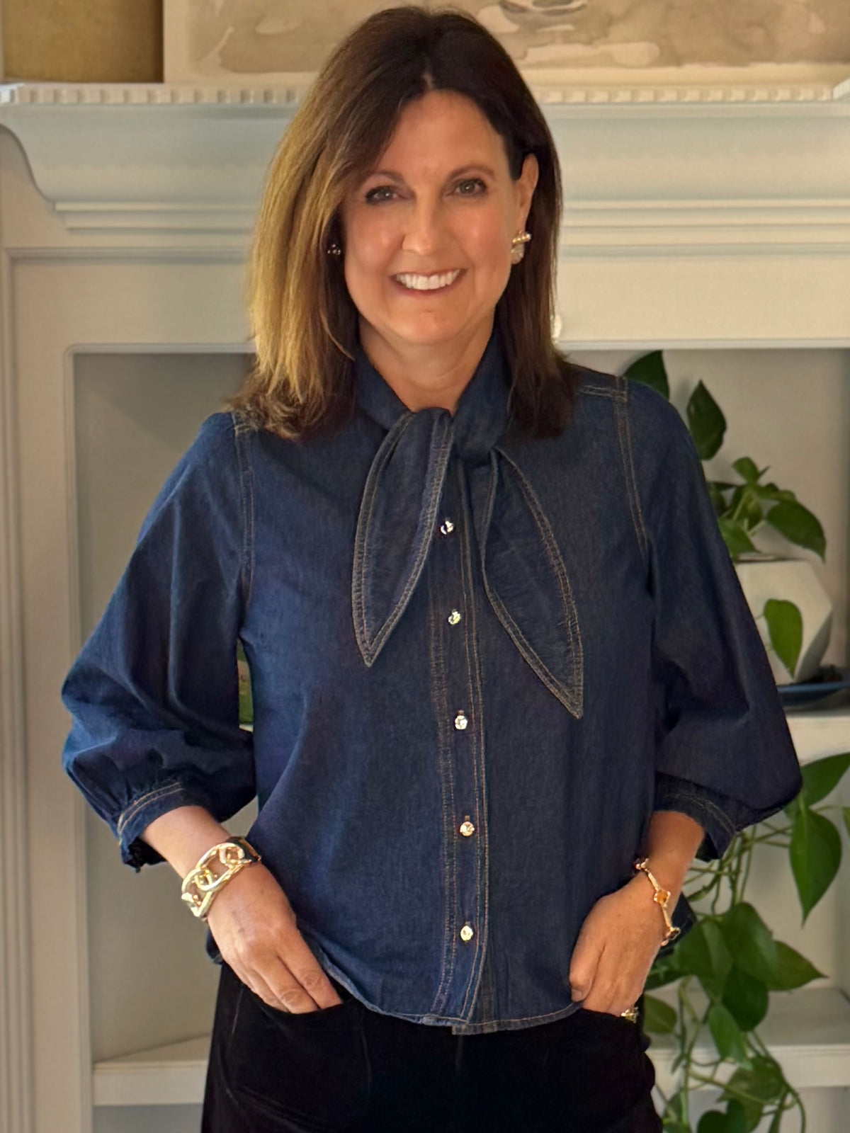 Denim With a Twist Tie Top