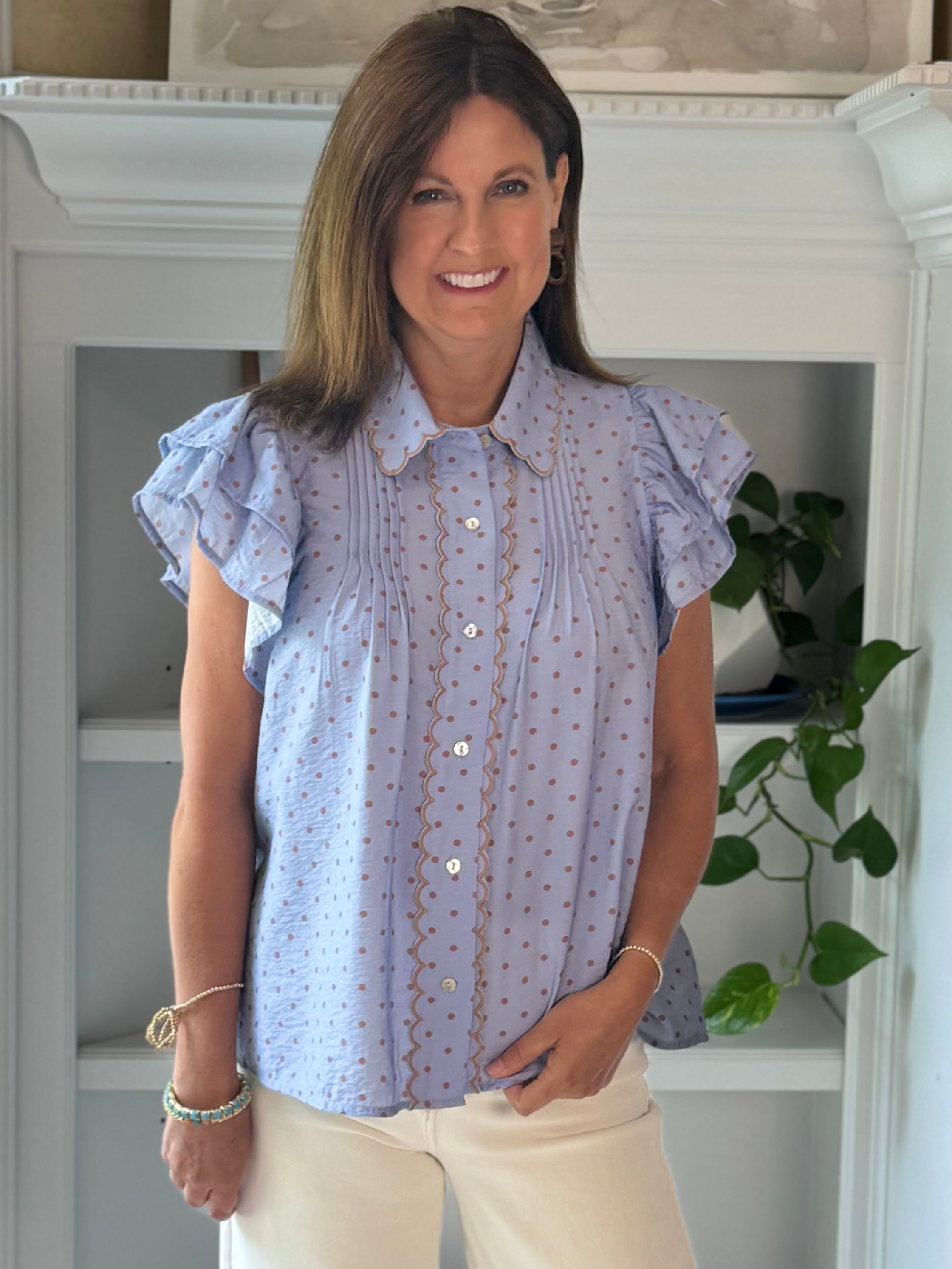 Polka Dot Delight Top - Blue