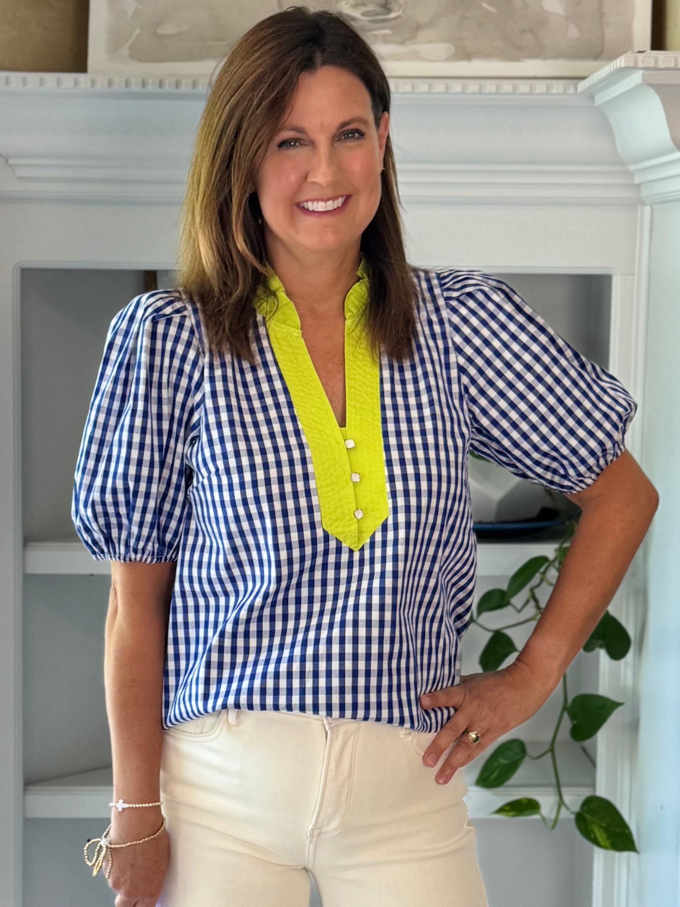 Color Pop Gingham Top